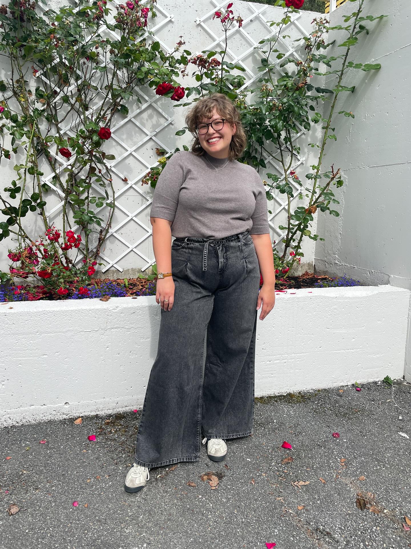 Dżinsy wide high waist - Czarny dżins - 4