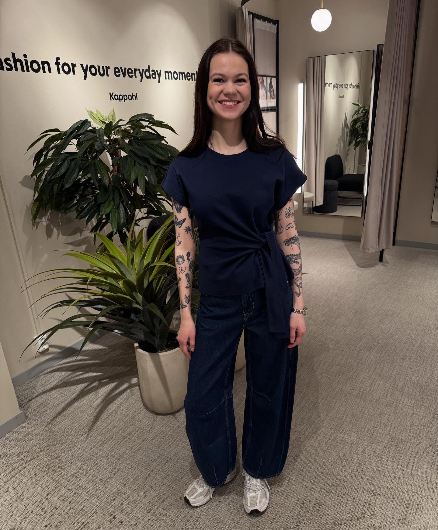 Barrel jeans high waist - Mørk denim - 10