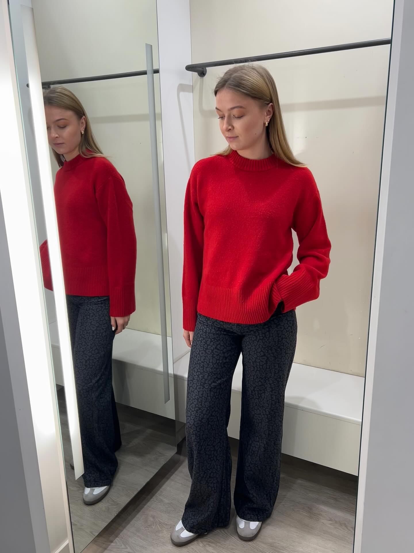 Dżinsy wide high waist - Szary - 8