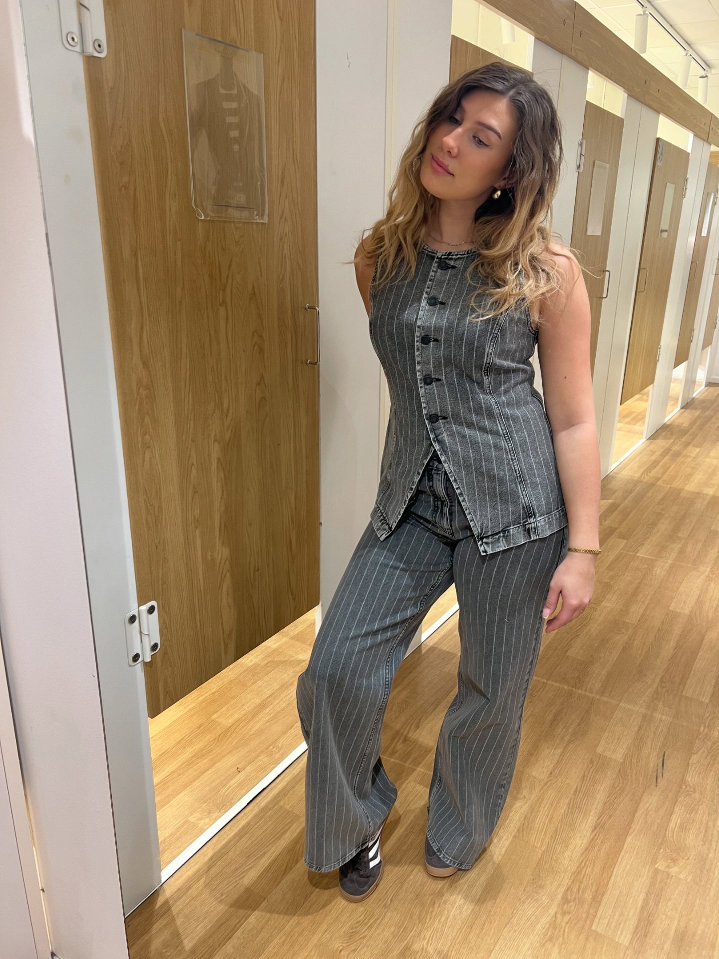 Dżinsy wide high waist - Ciemnoszary - 5