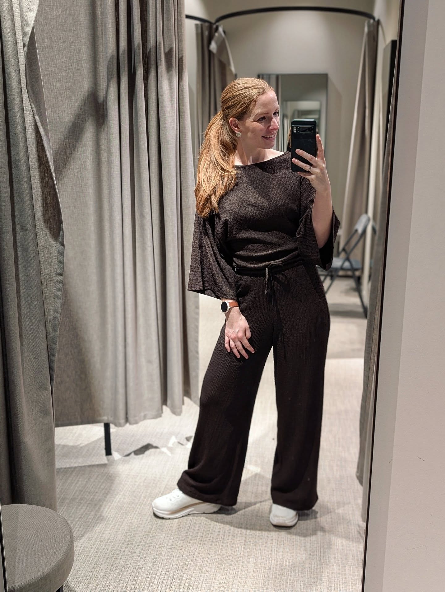 Topp med vida ärmar - Mörkbrun - 6