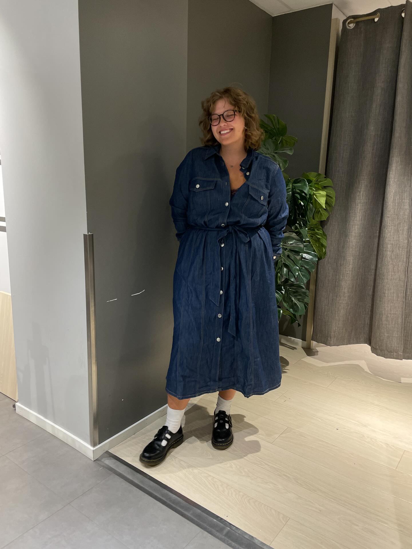 Lang jeanskjole - Mørk denim - 8