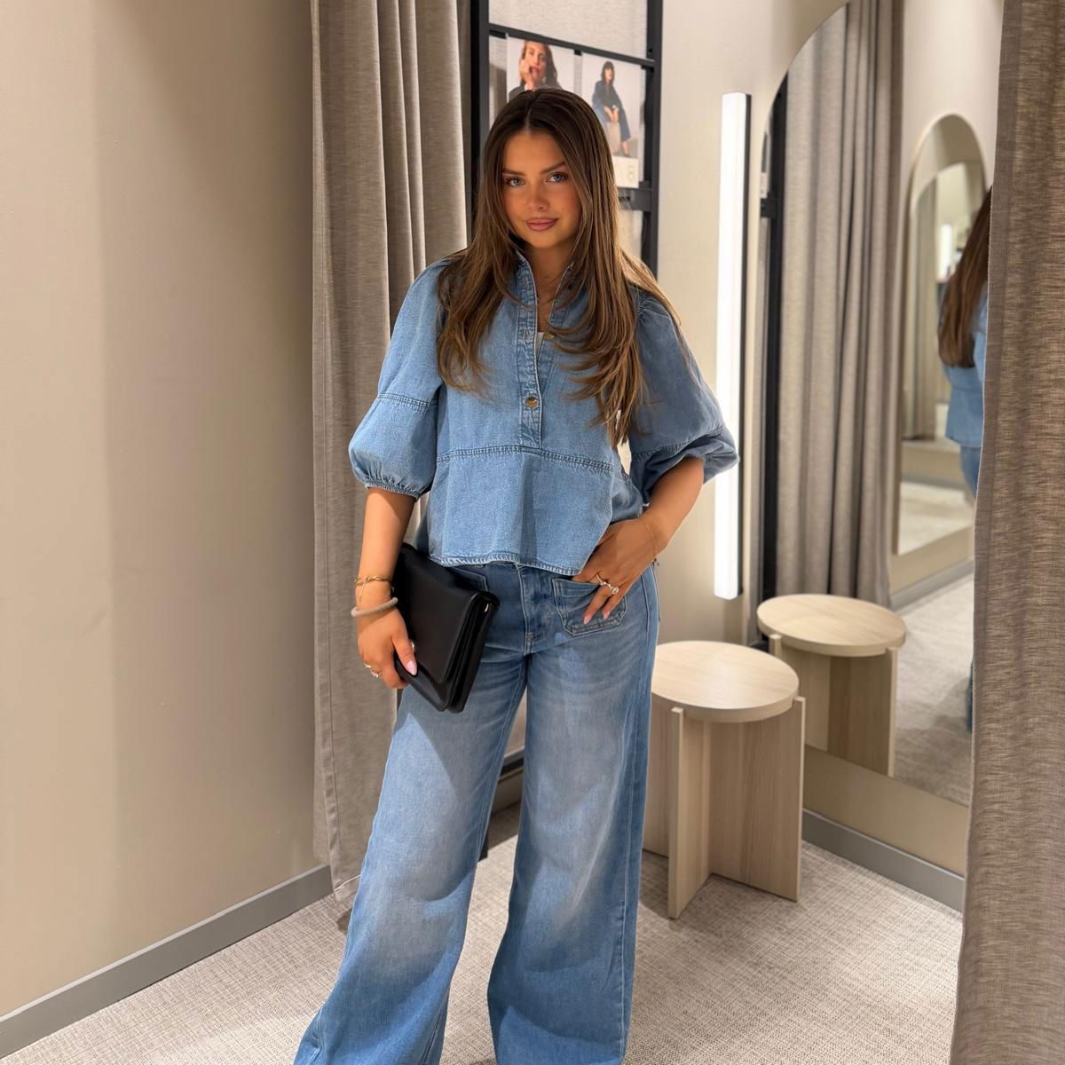 Wide jeans high waist - Ljus denim - 9