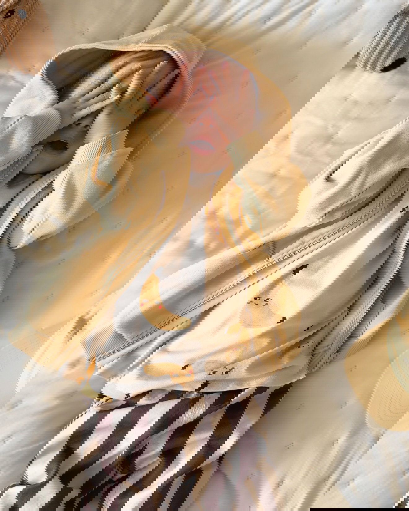 Kudotut raidalliset puuvillahousut - Ruskea - 6