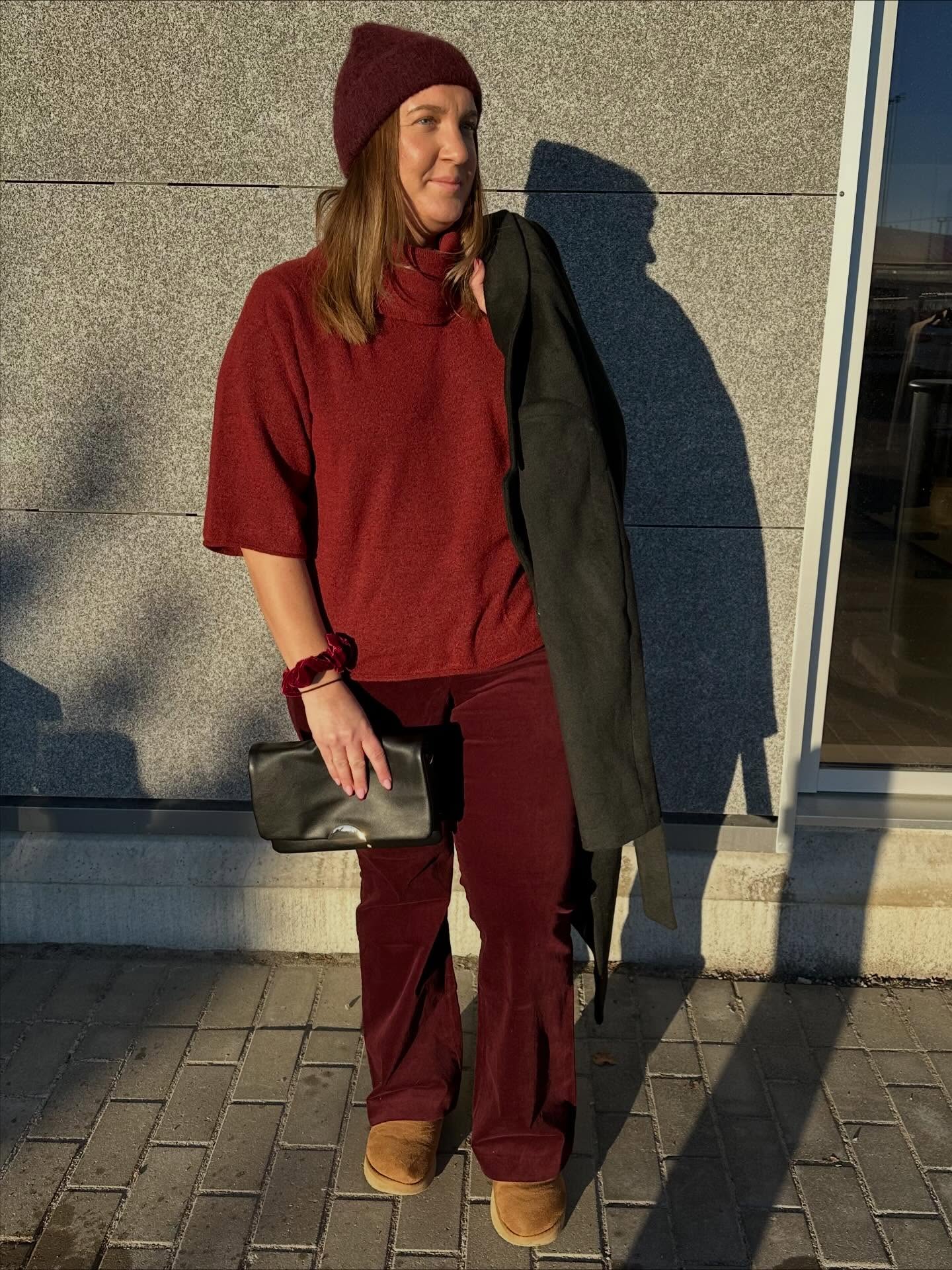 Byxor i sammet - Vinröd - 8