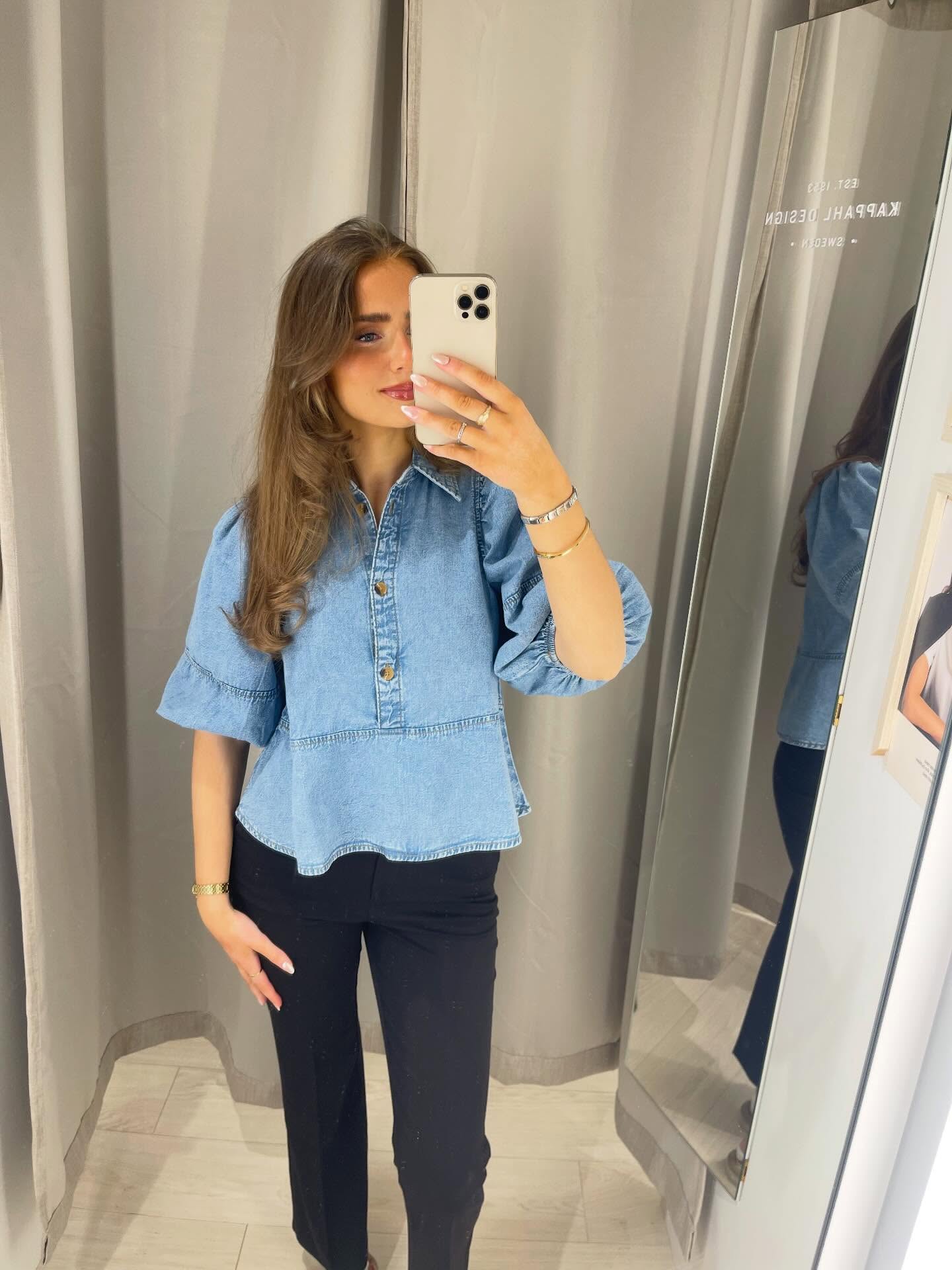 Bluse i denim - Lys denim - 9
