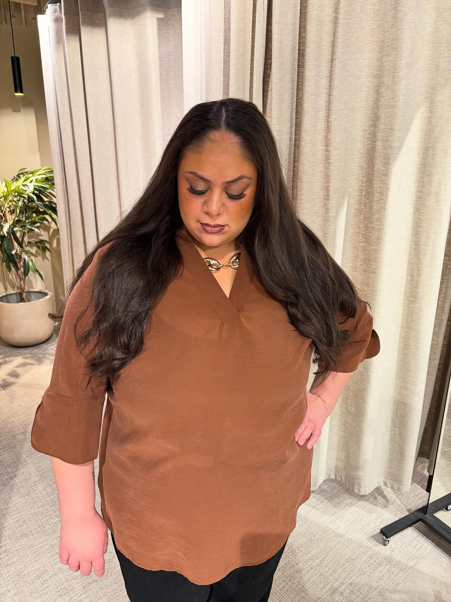 Bluse i modalblanding - Brun - 6