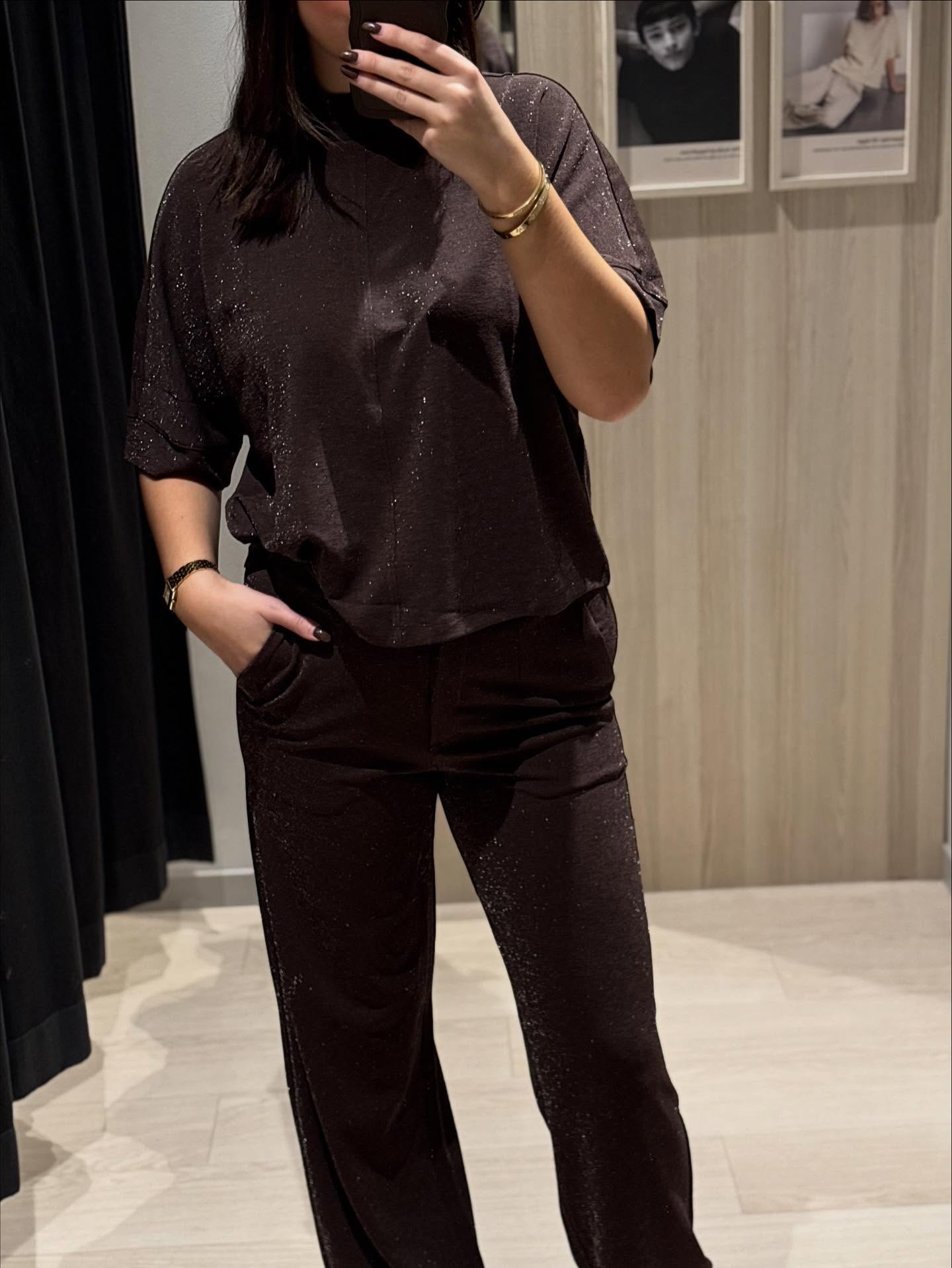 Kortermet topp - Mørkebrun - 7