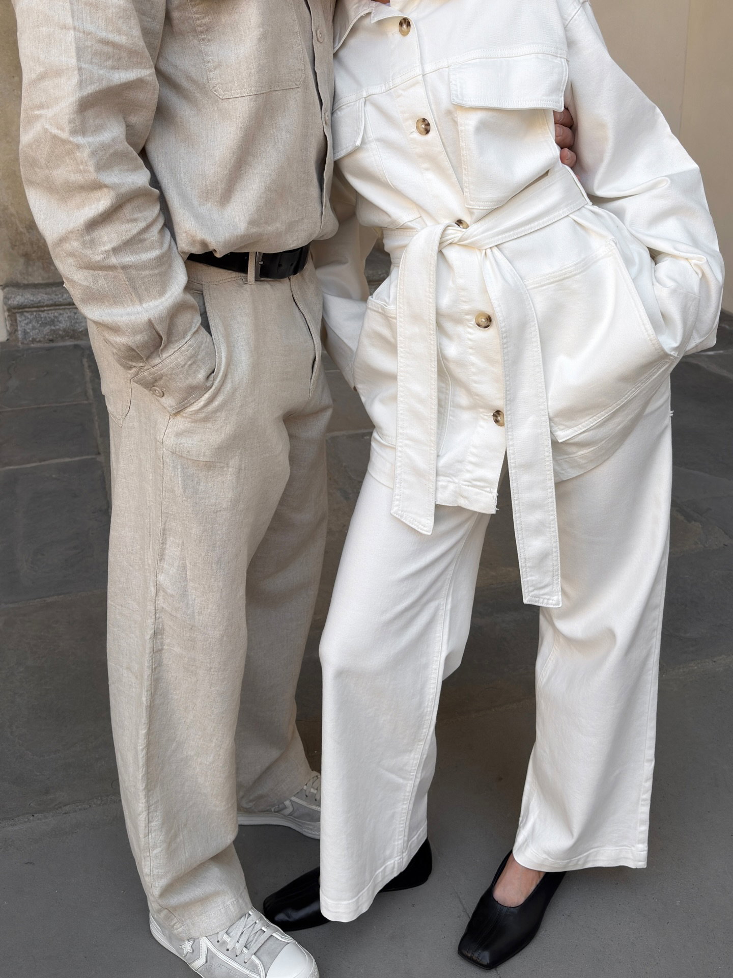 Spodnie z mieszanki lnu, o regularnym kroju - Jasnobrązowy - 9