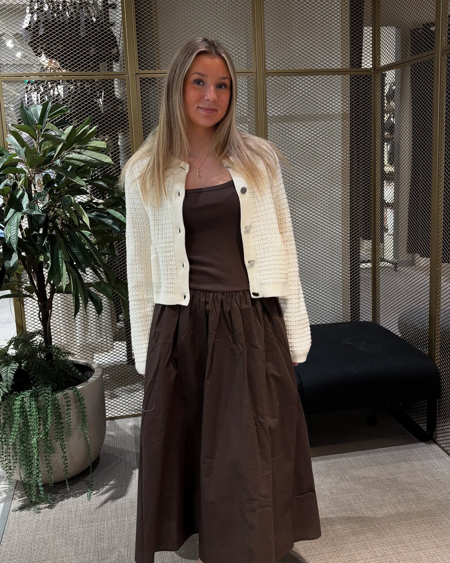 Cardigan med struktur - Offwhite - 7