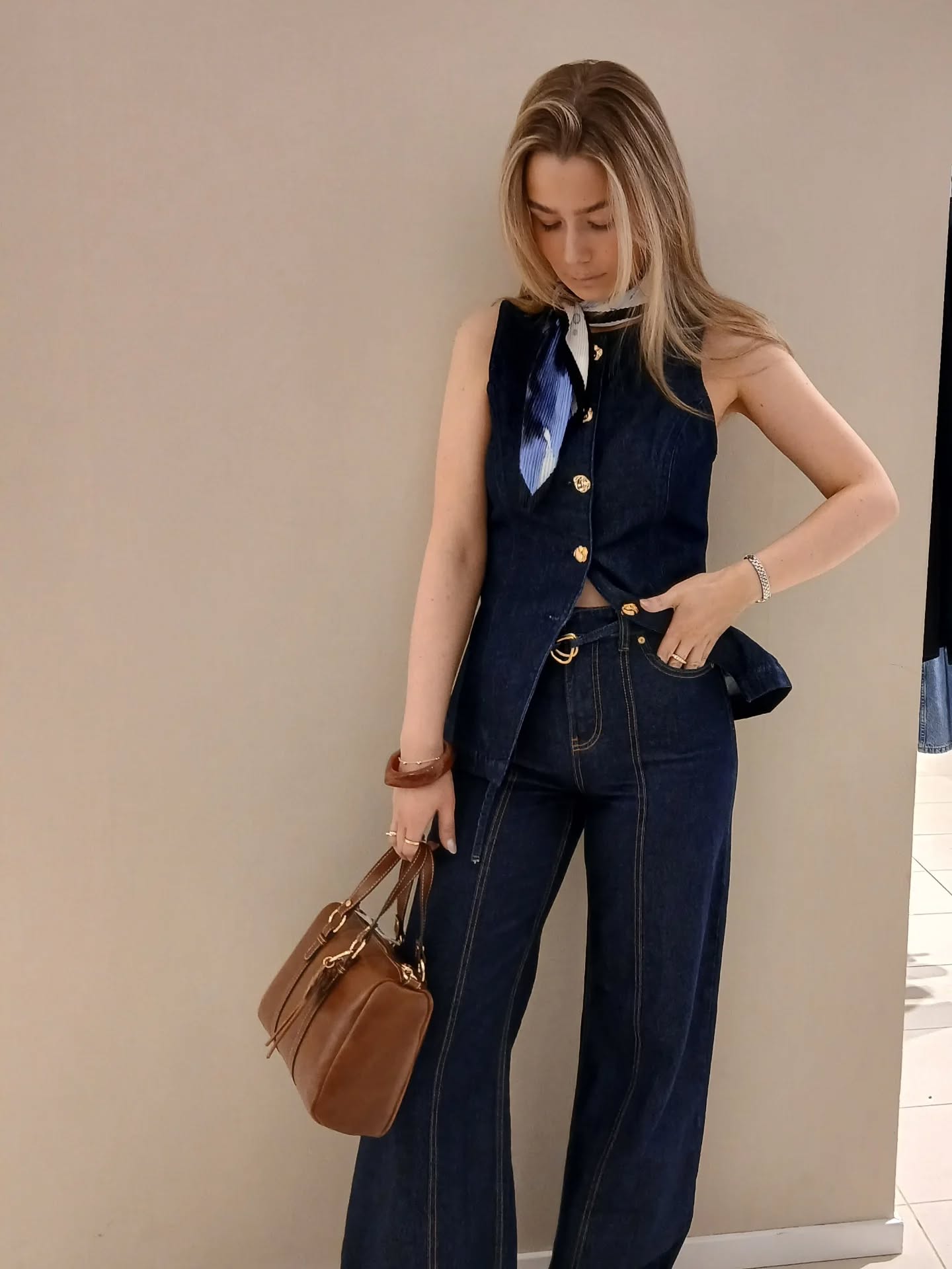 Wide jeans high waist - Mörk denim - 7