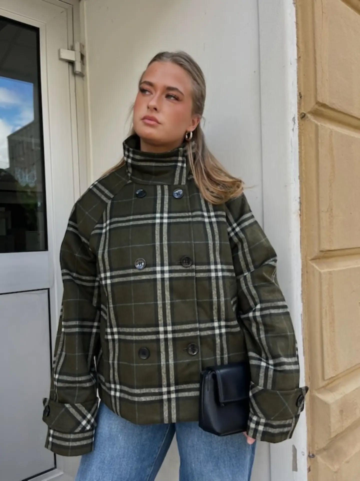 Kort rutete jakke - Grønn - 9