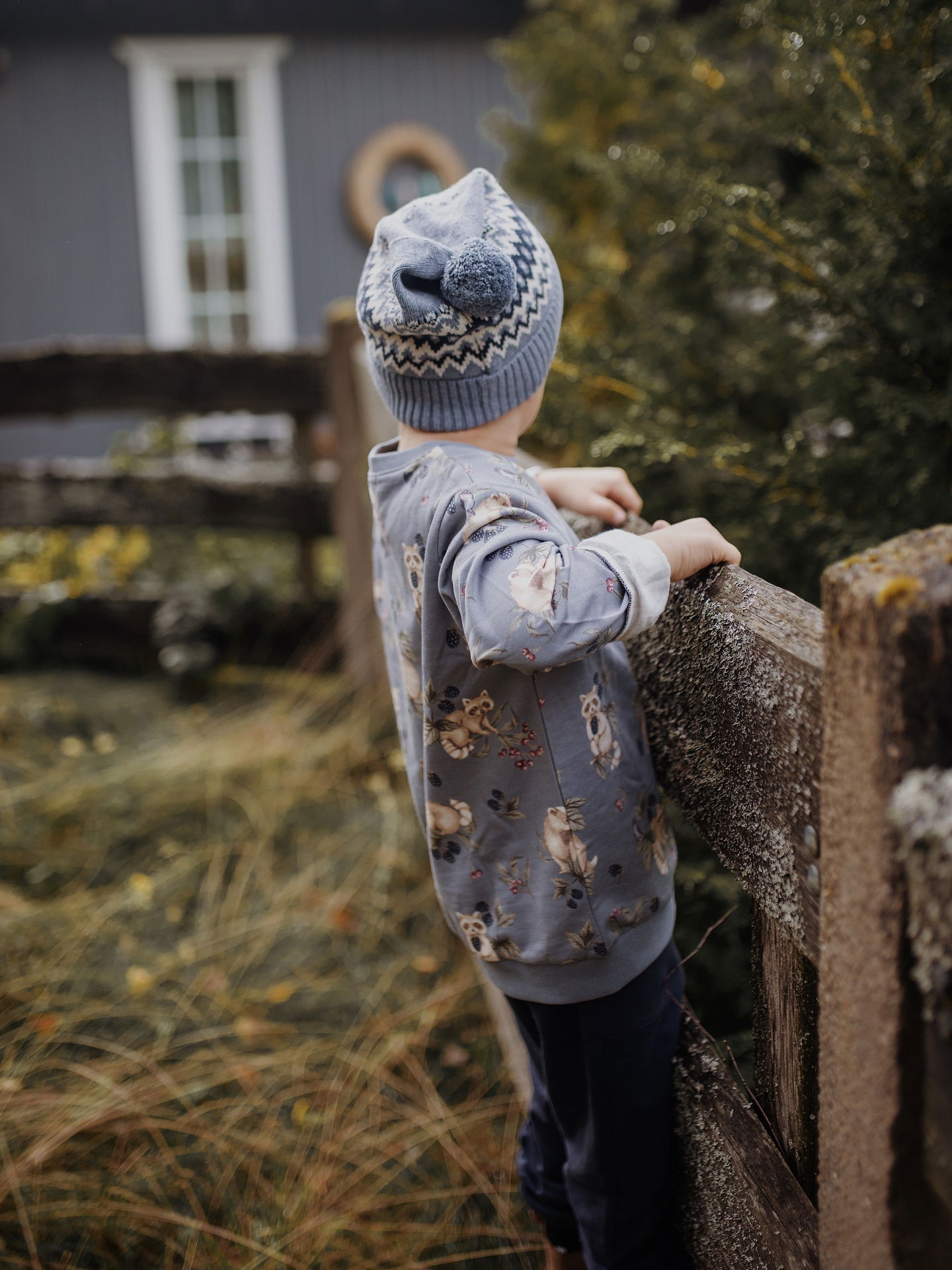 Djurmönstrad sweatshirt - Ljusblå - 7