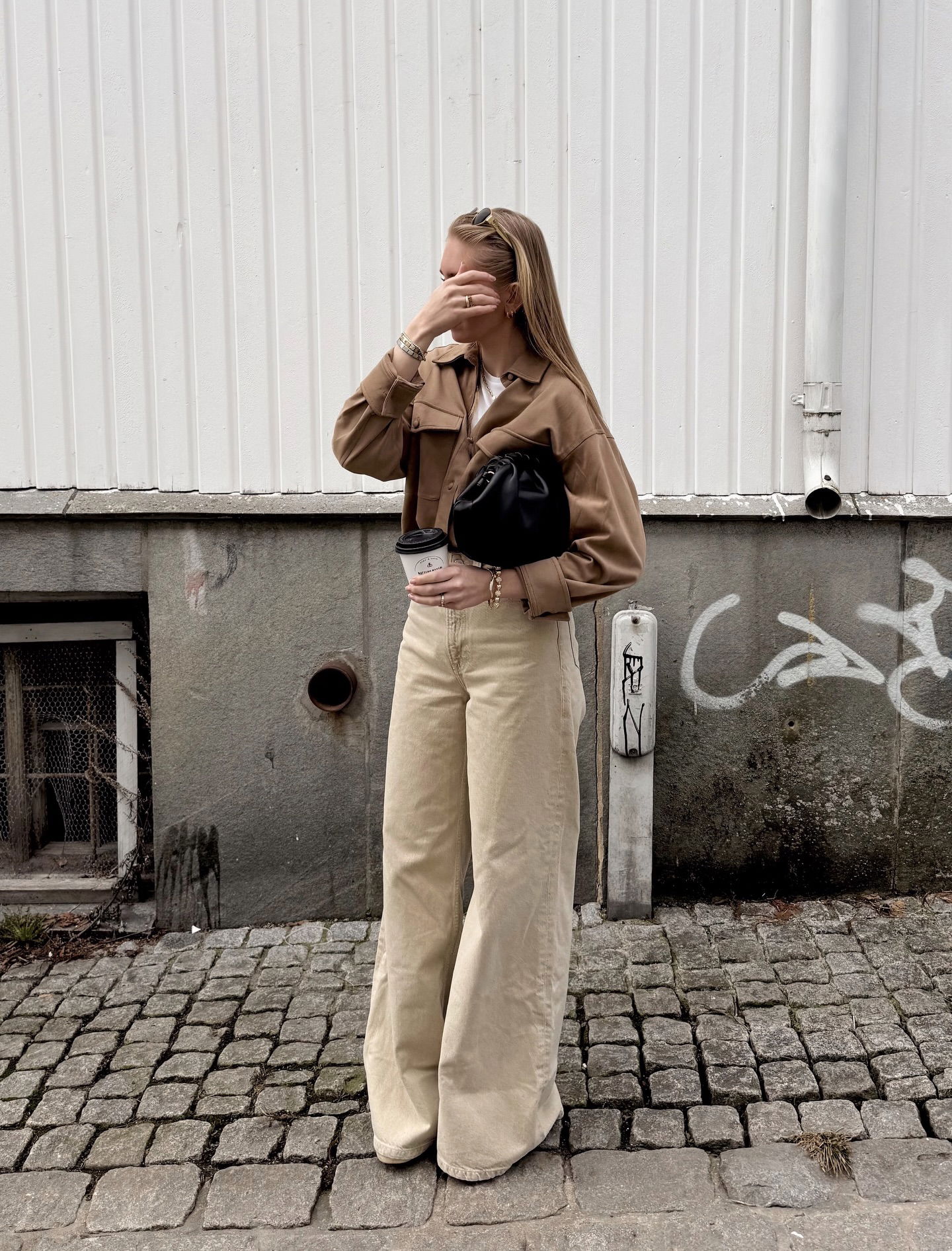 Wide jeans high waist - Jasnobrązowy - 8