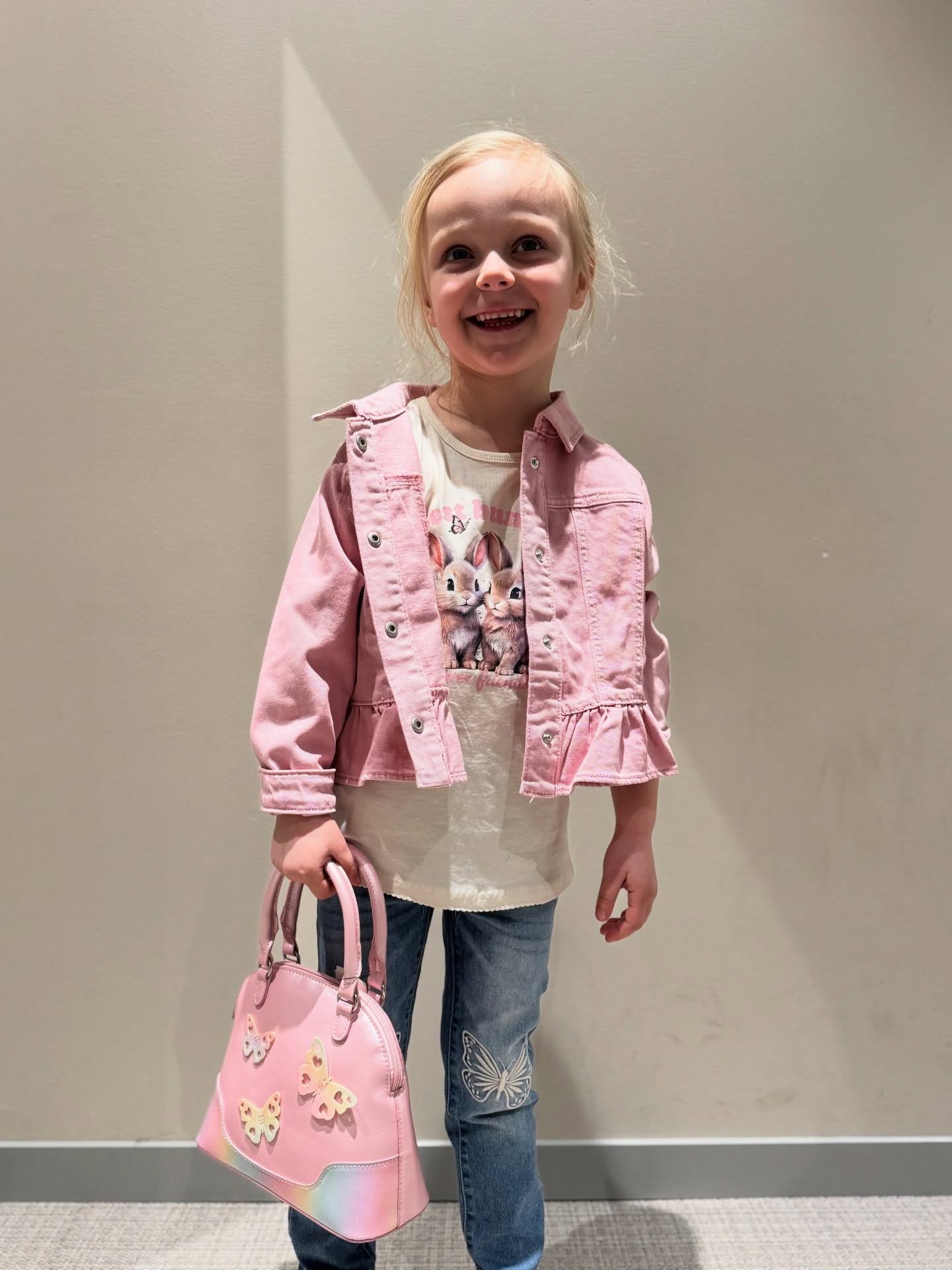 Kurtka dżinsowa z falbaną - Jasnoróżowy - 6