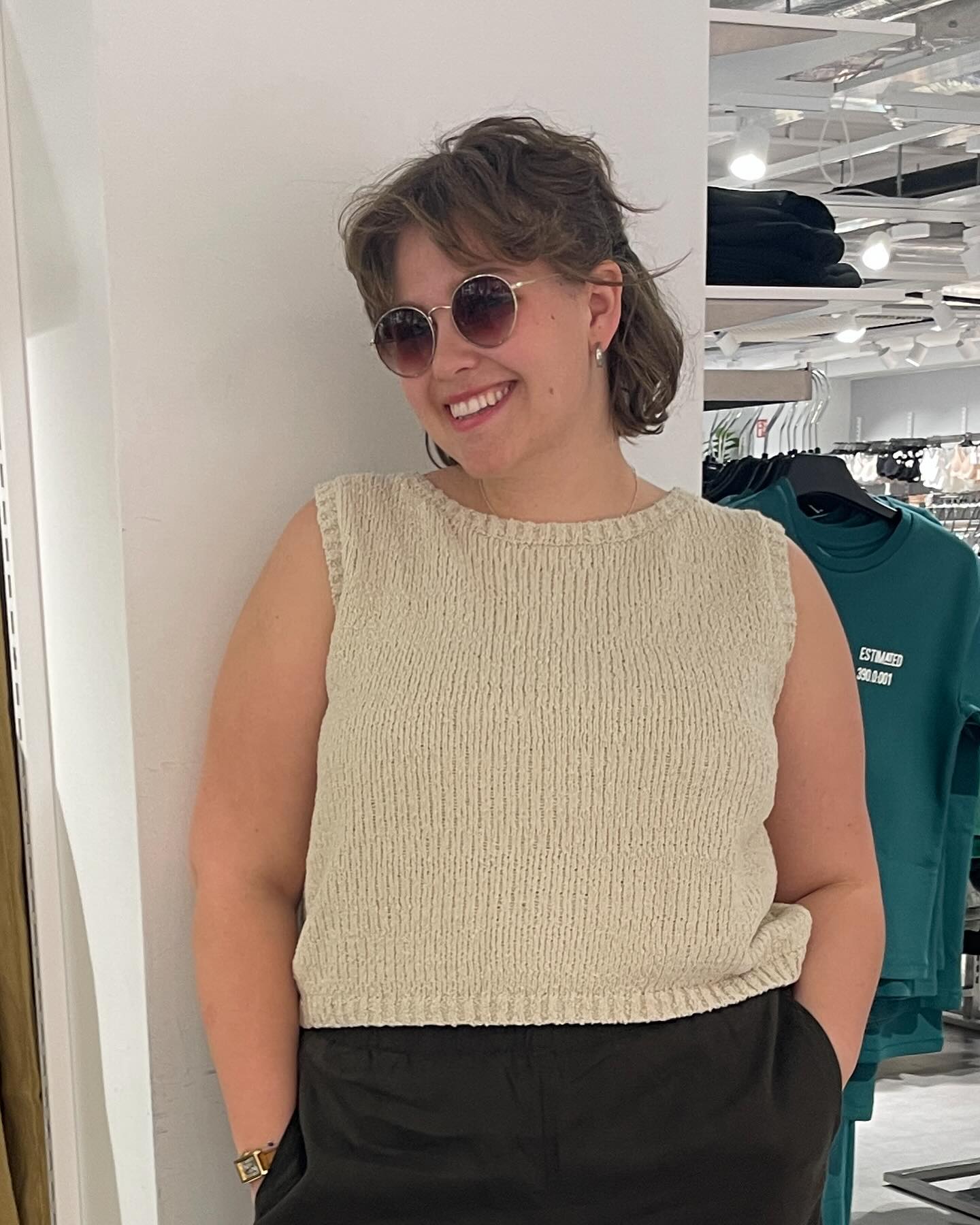 Strikket topp - Lys beige - 9