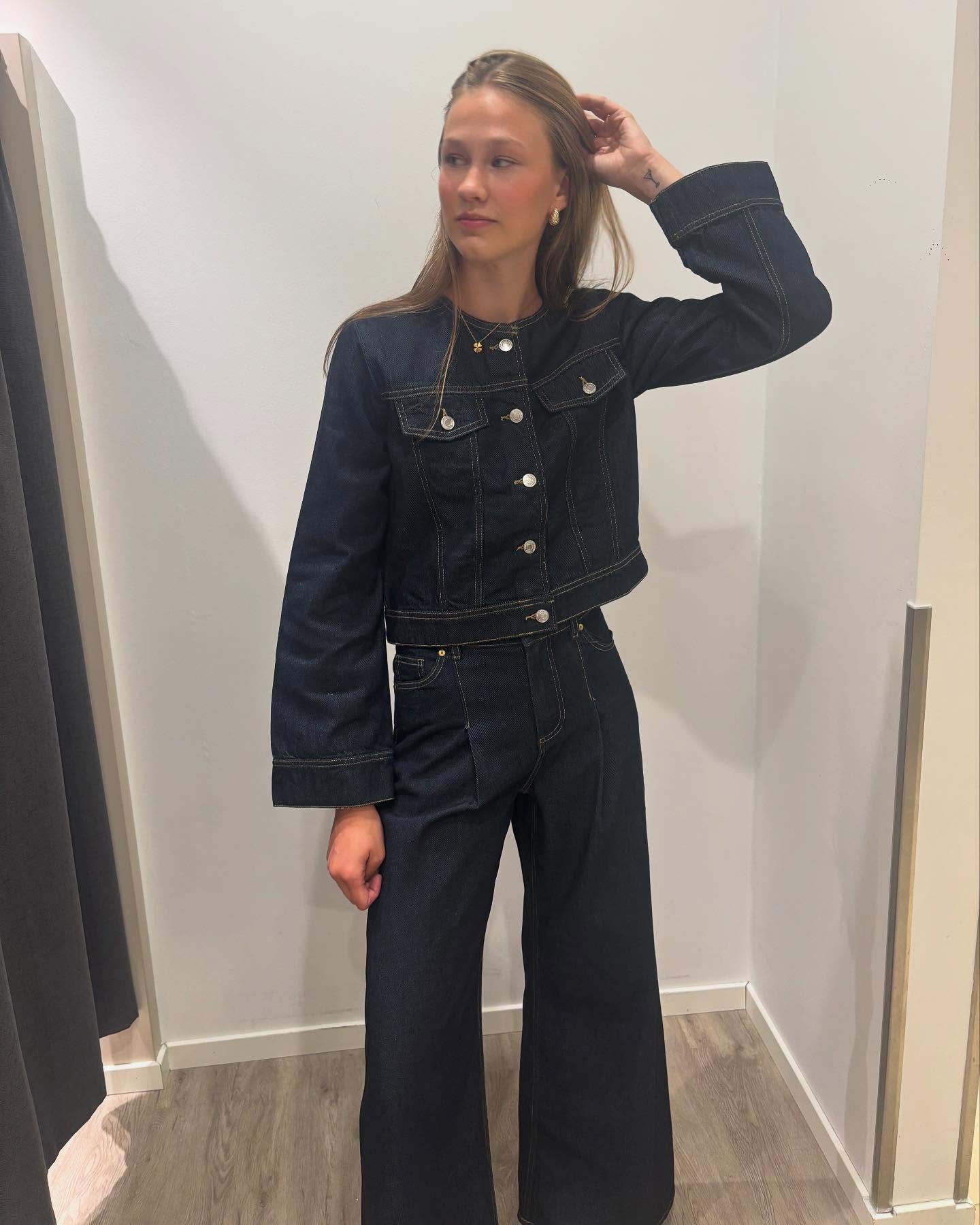 Lyhyt farkkutakki - Tumma denim - 8