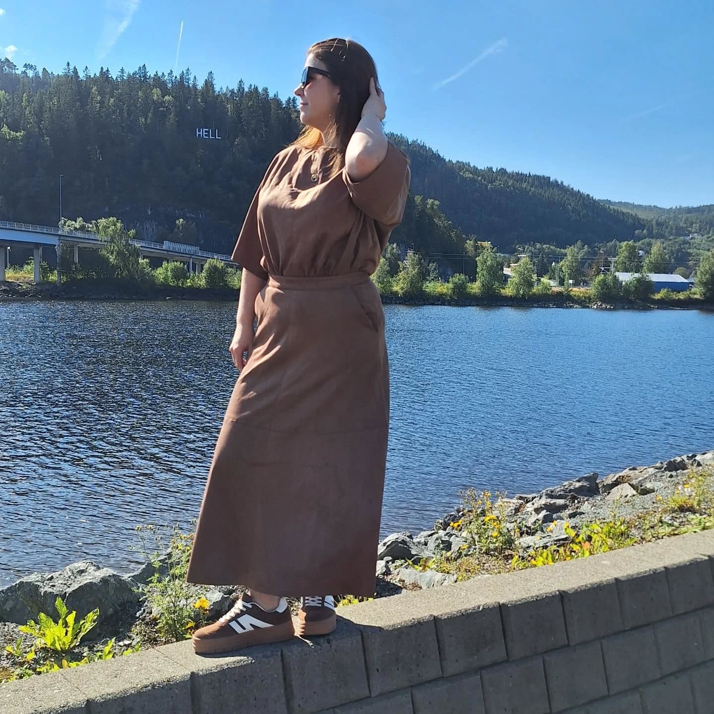 Bluse i mokkaimitasjon - Brun - 8