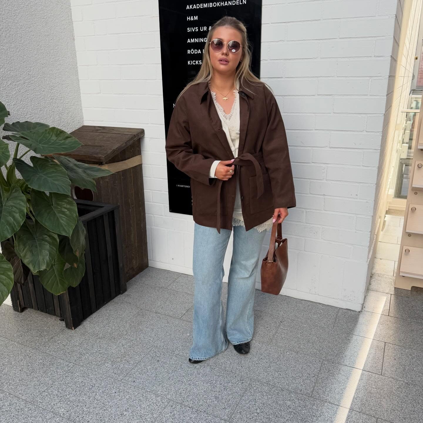 Kurtka z imitacji zamszu - Brązowy - 9