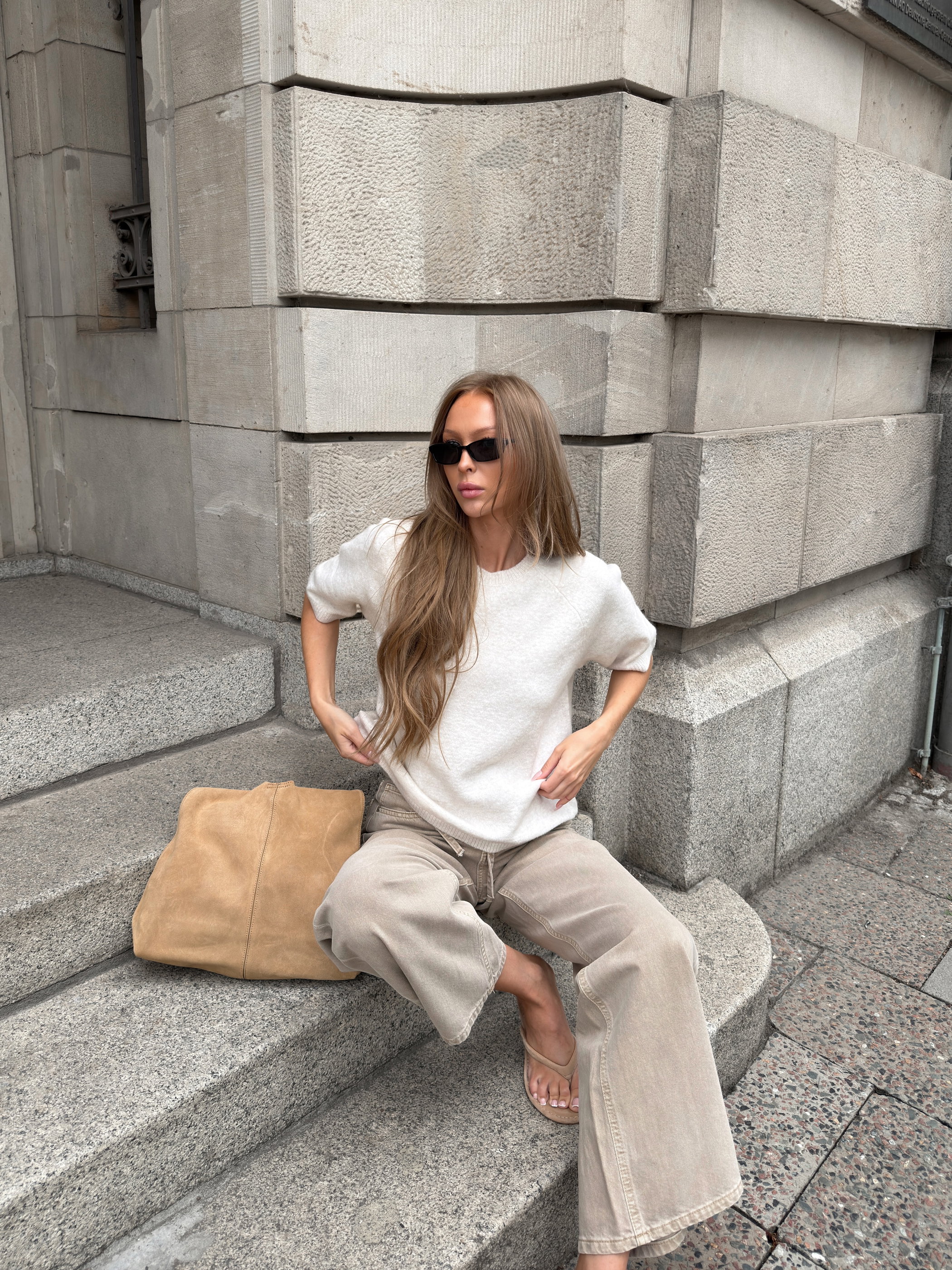 Wide jeans high waist - Lysebrun - 9