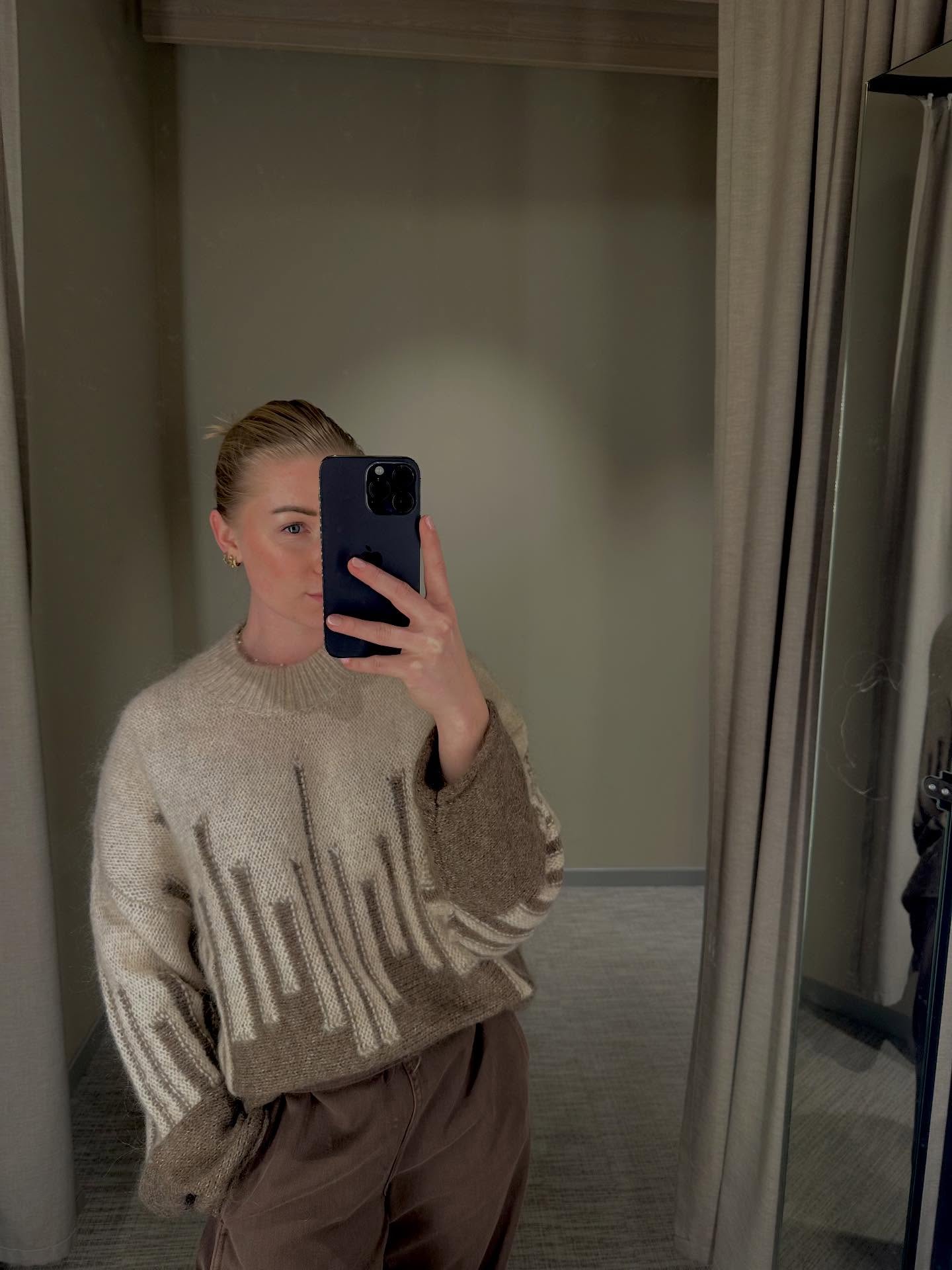 Villasekoitetta oleva neulepusero - Melaarattu ruskea - 9