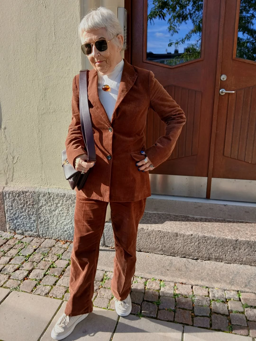 Kordfløyelsblazer - Brun - 8