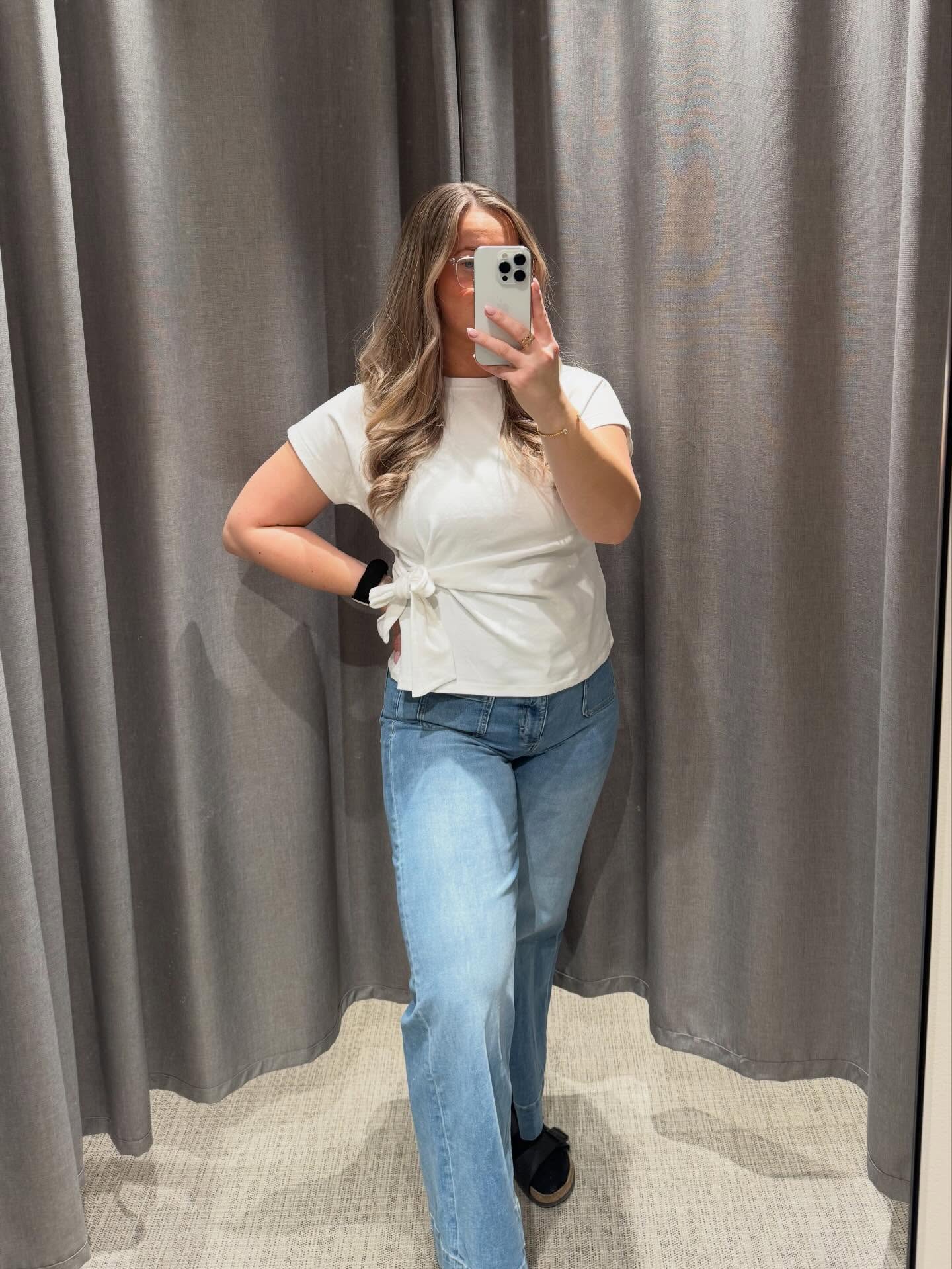 Topp med knytedetalj - Offwhite - 6