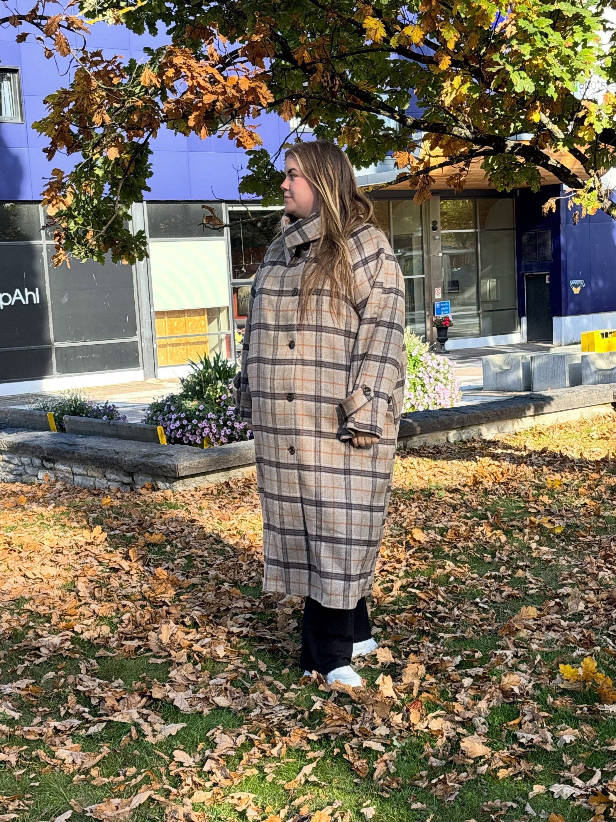 Rutete kåpe - Beige - 9