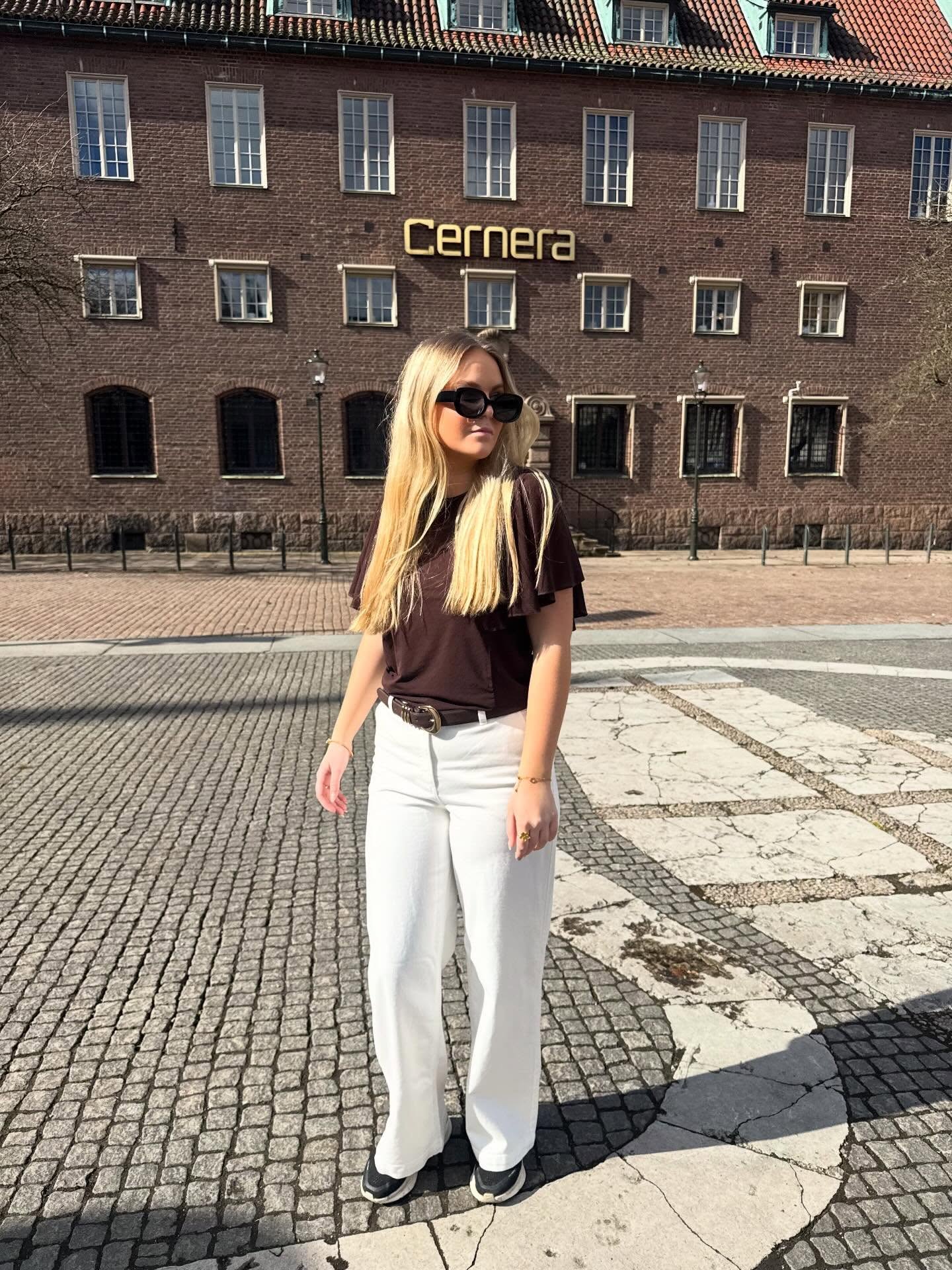 Vide bukser i twill - Offwhite - 7