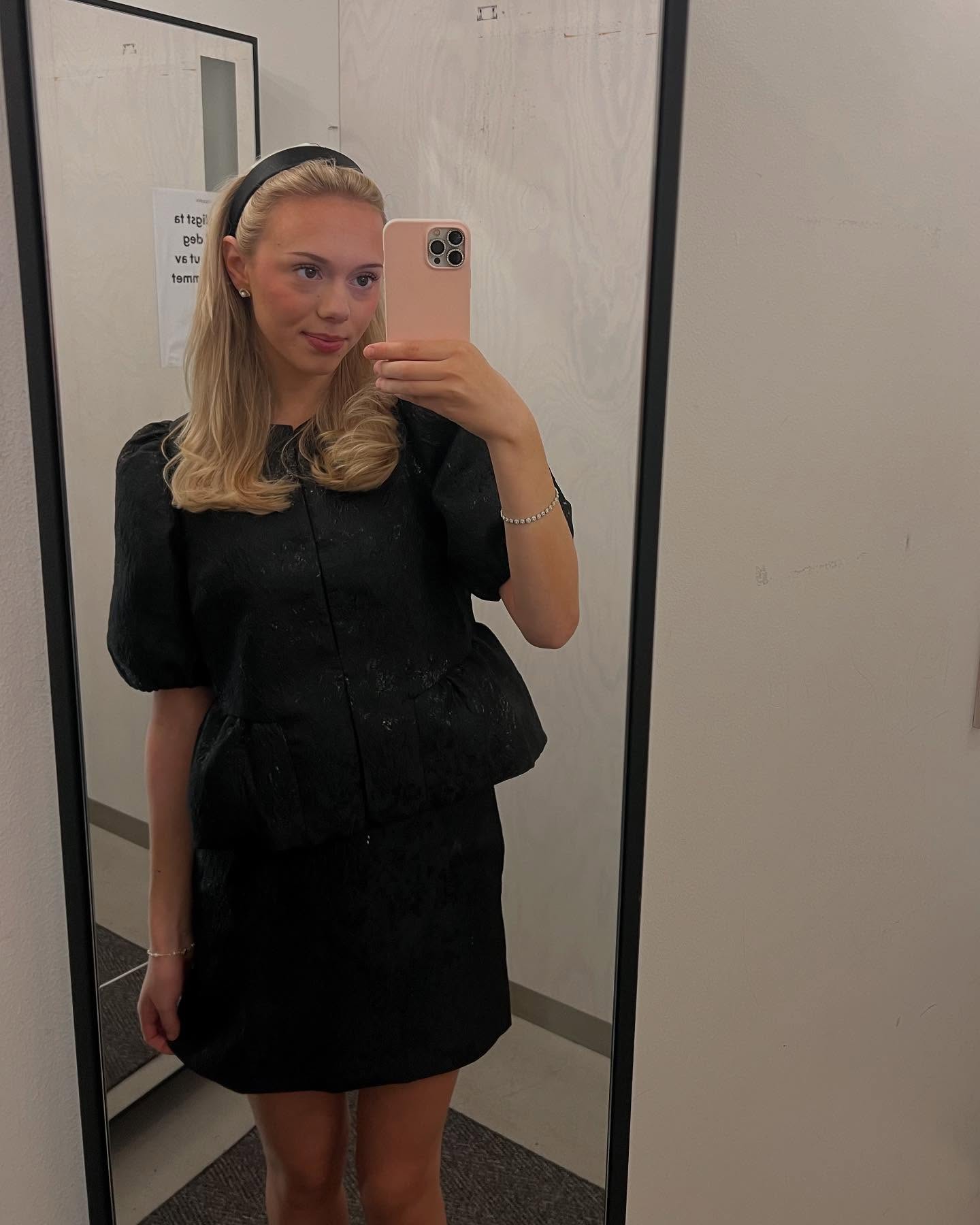 Jacquardvävd kjol - Svart - 6