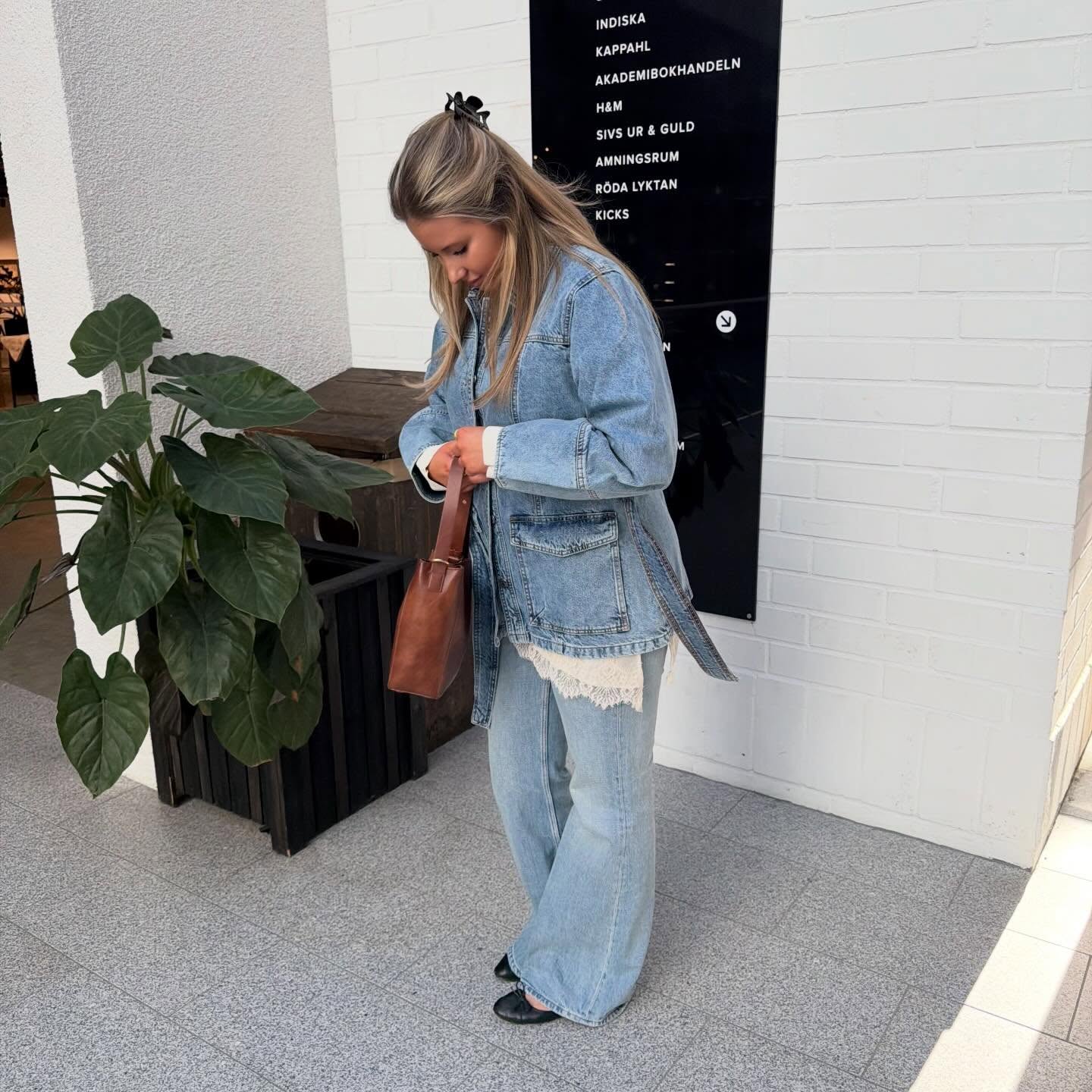 Jeansjakke med belte - Denim - 7