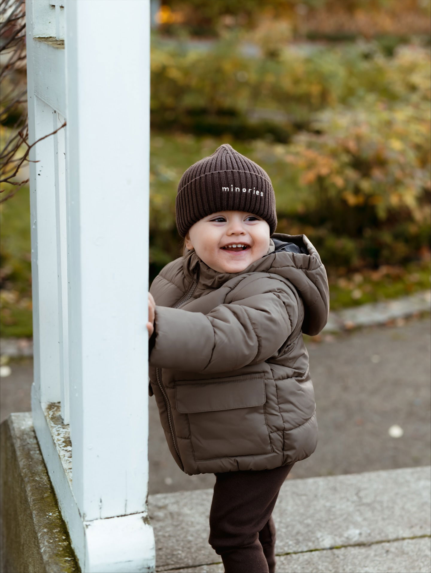 Pufferjacka med avtagbara ärmar - Brun - 9