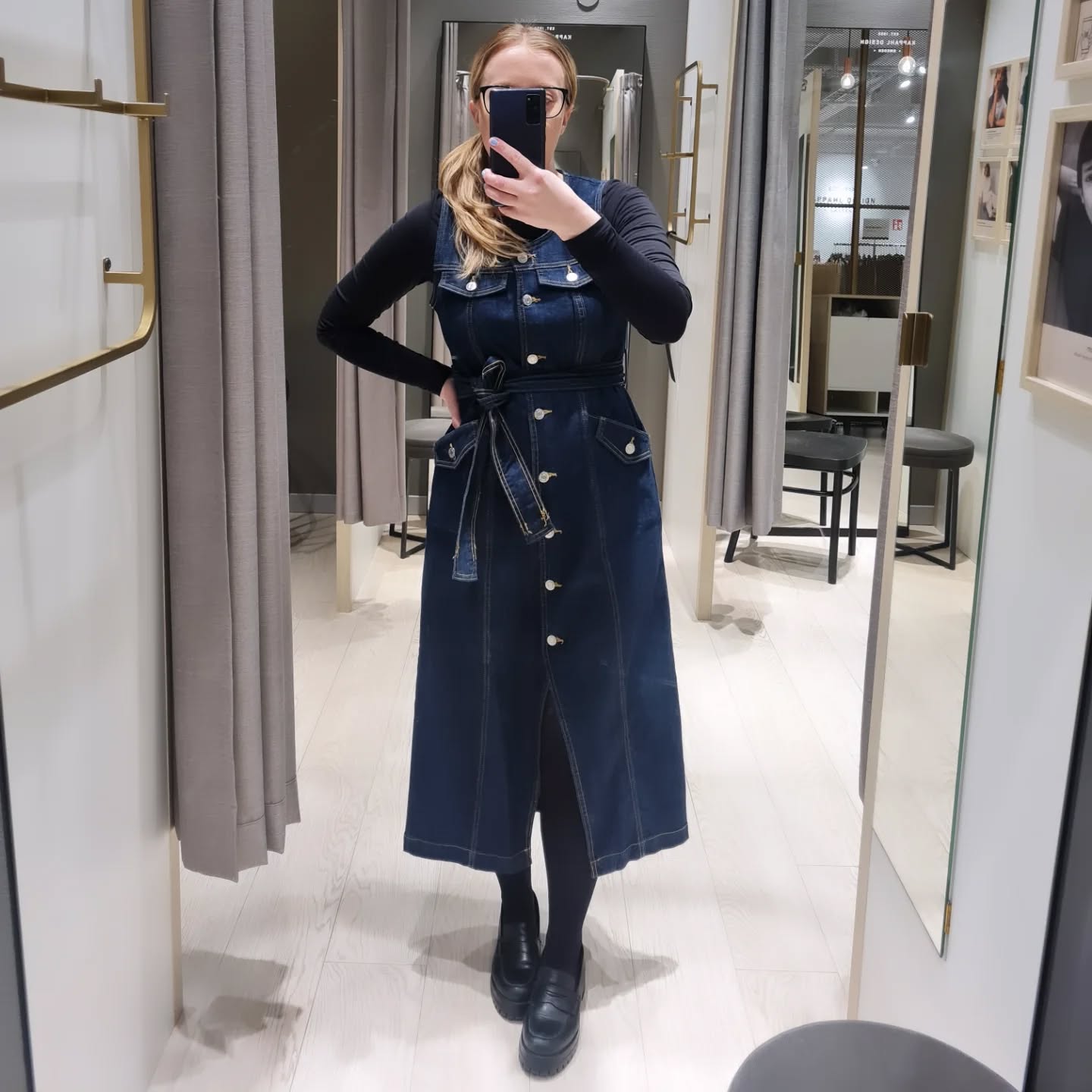 Ärmlös jeansklänning - Mörk denim - 7