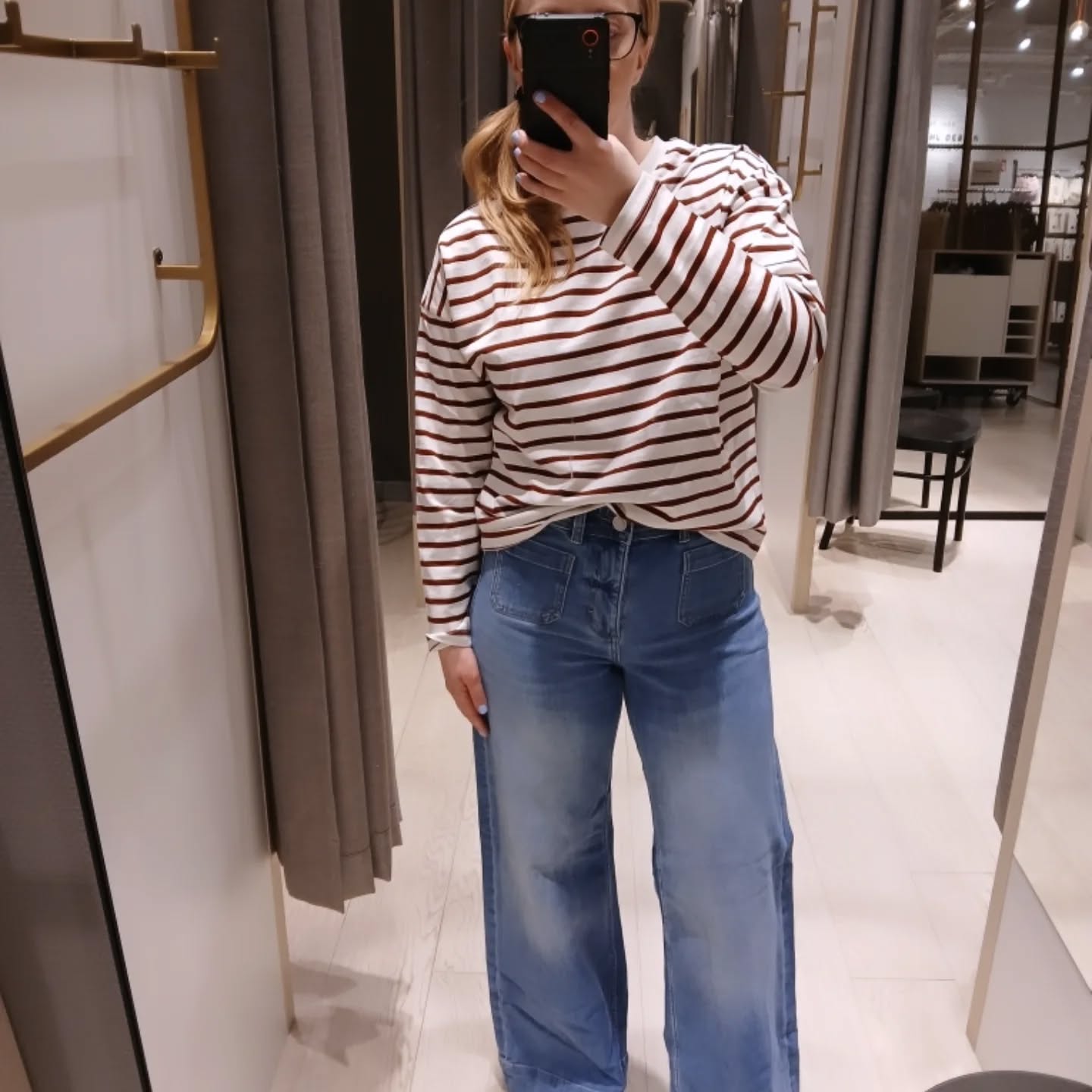 Top w paski - Czerwony - 6