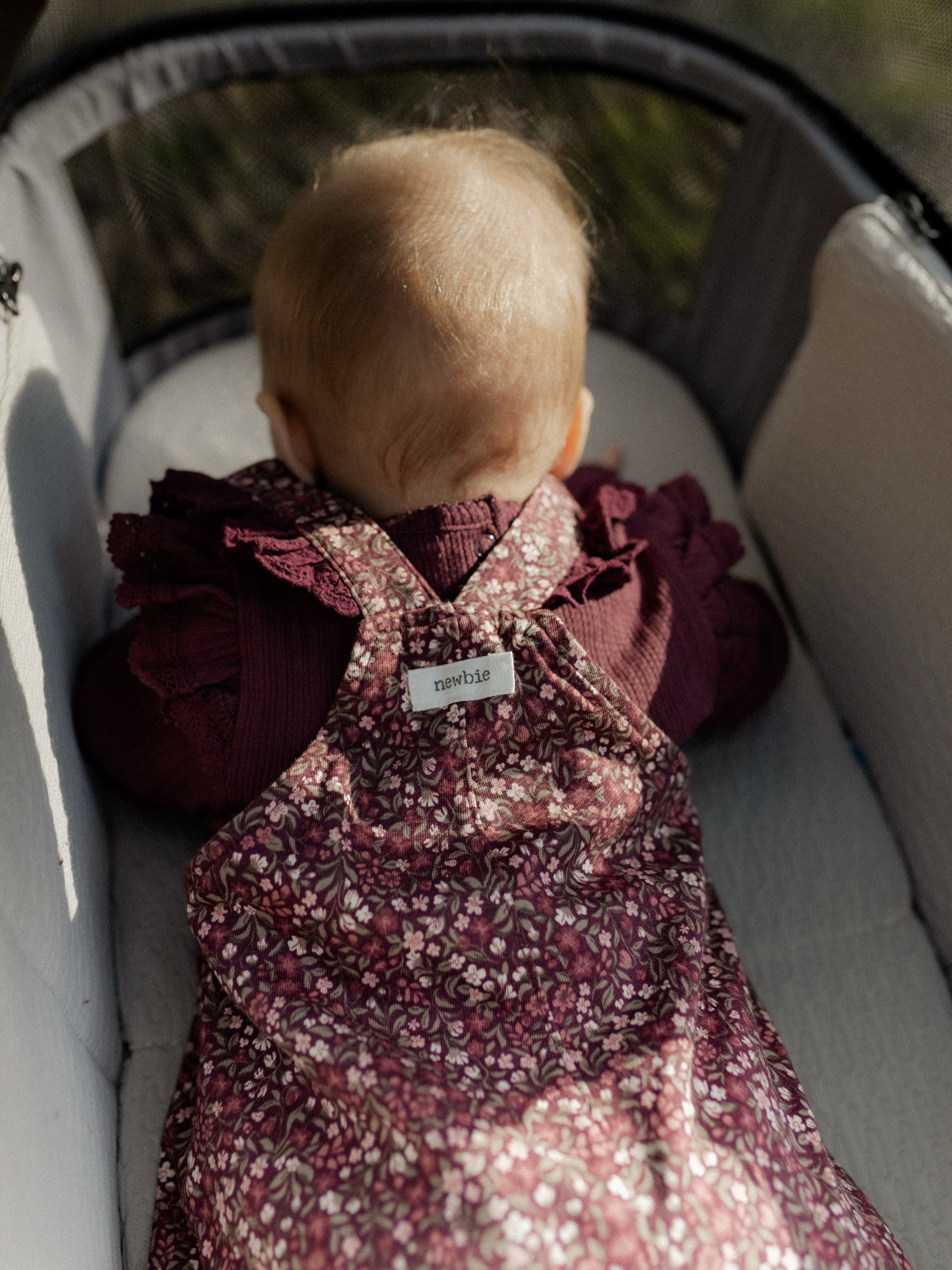 Ribbed bodysuit with frills - Wine red - 4
