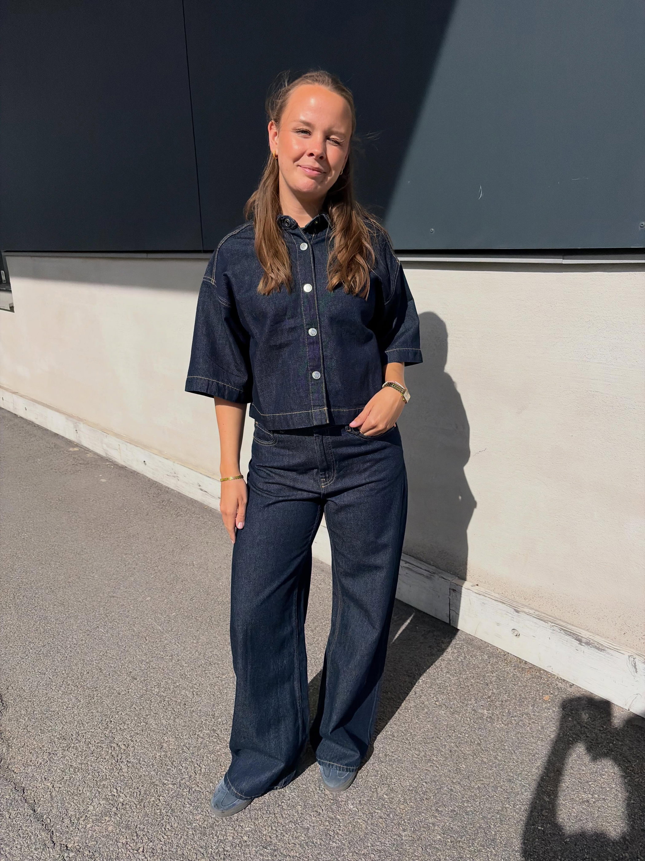 Wide jeans high waist - Mörk denim - 7