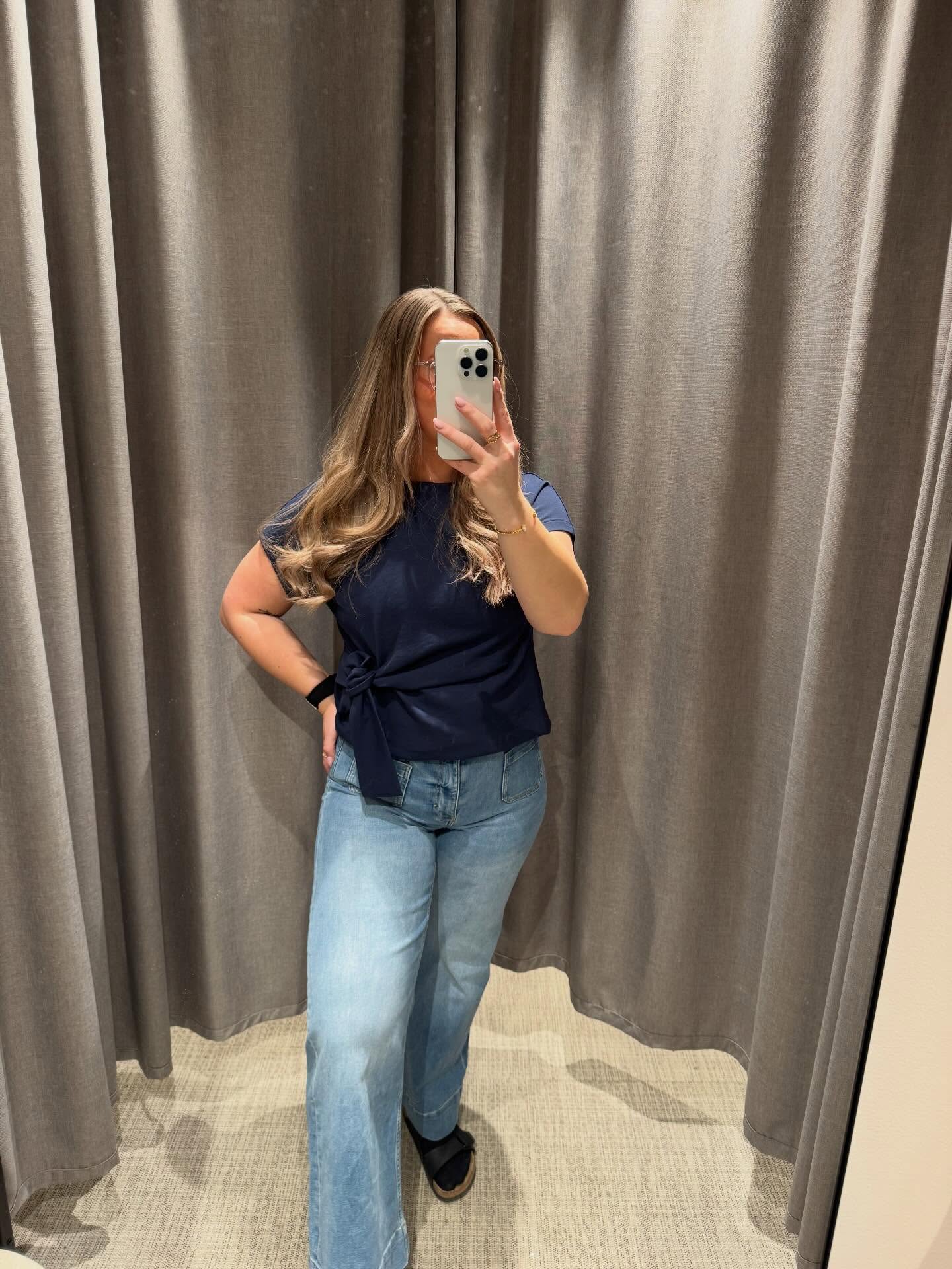 Top z wiązaniem - Ciemnoniebieski - 8