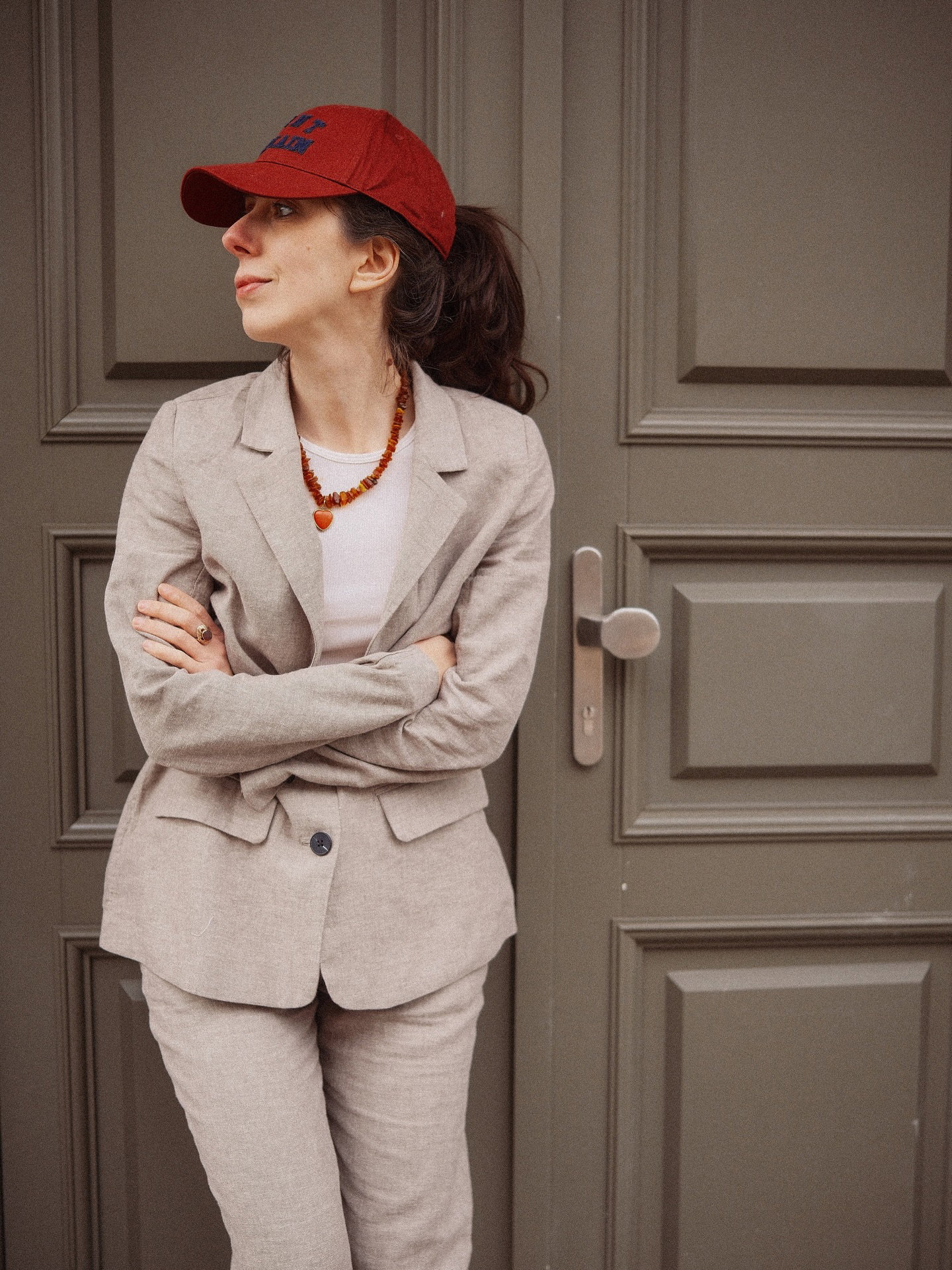 Pellavasekoitetta olevat pukuhousut - Beige - 6