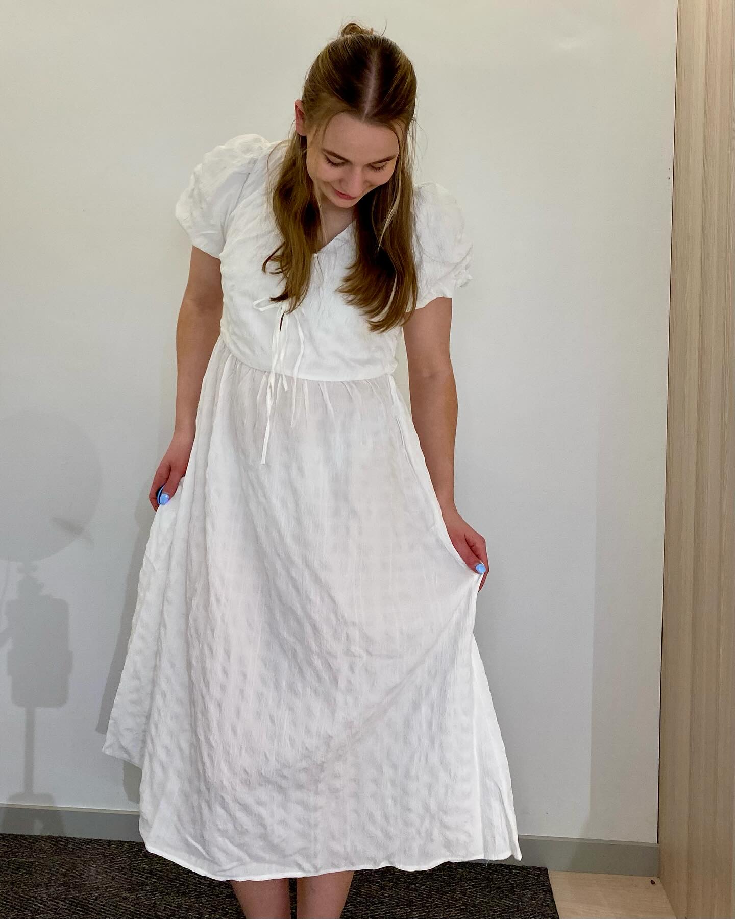 Sukienka z wiązaniem - Offwhite - 8