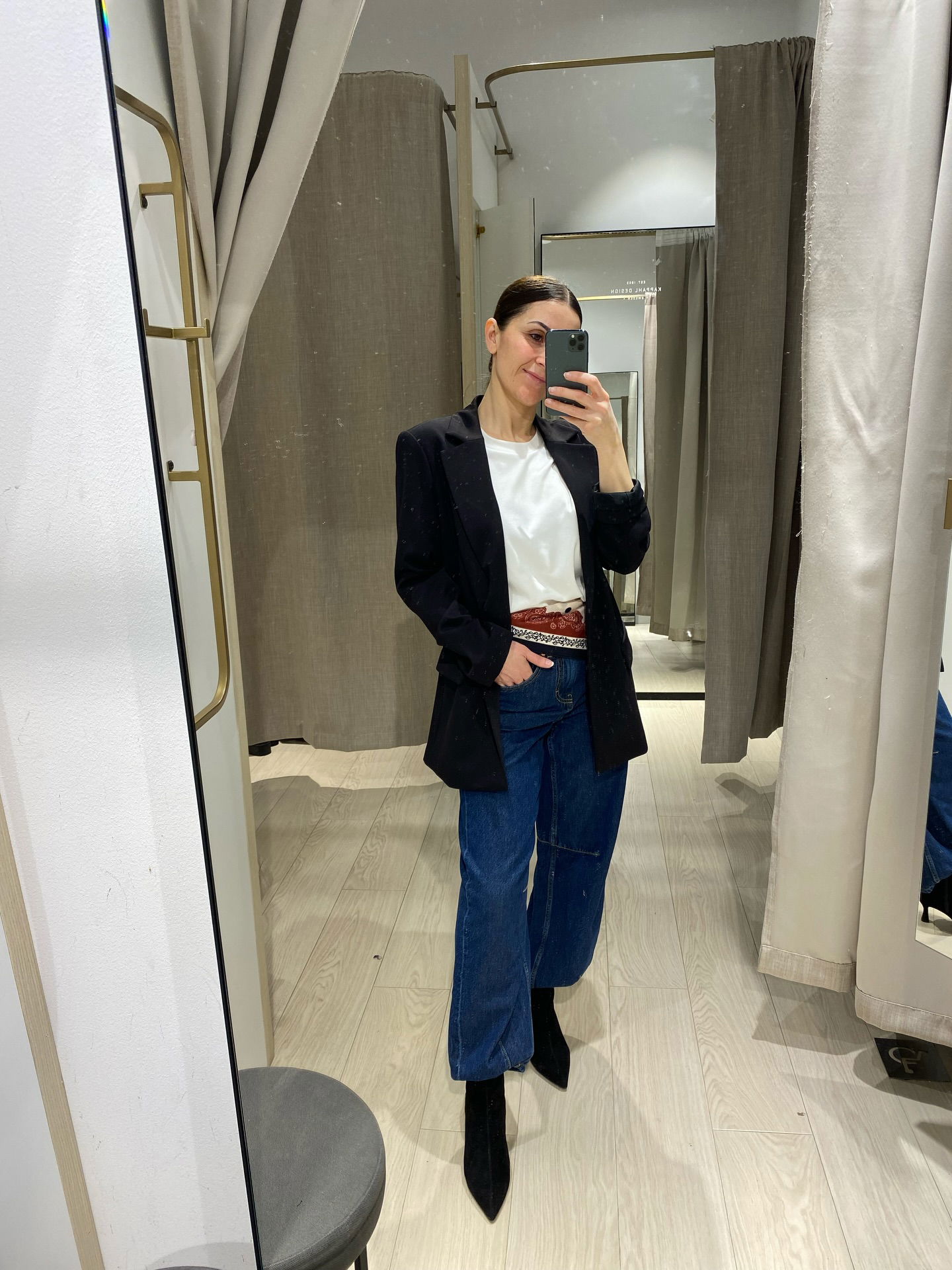 Barrel jeans high waist - Tumma denim - 8