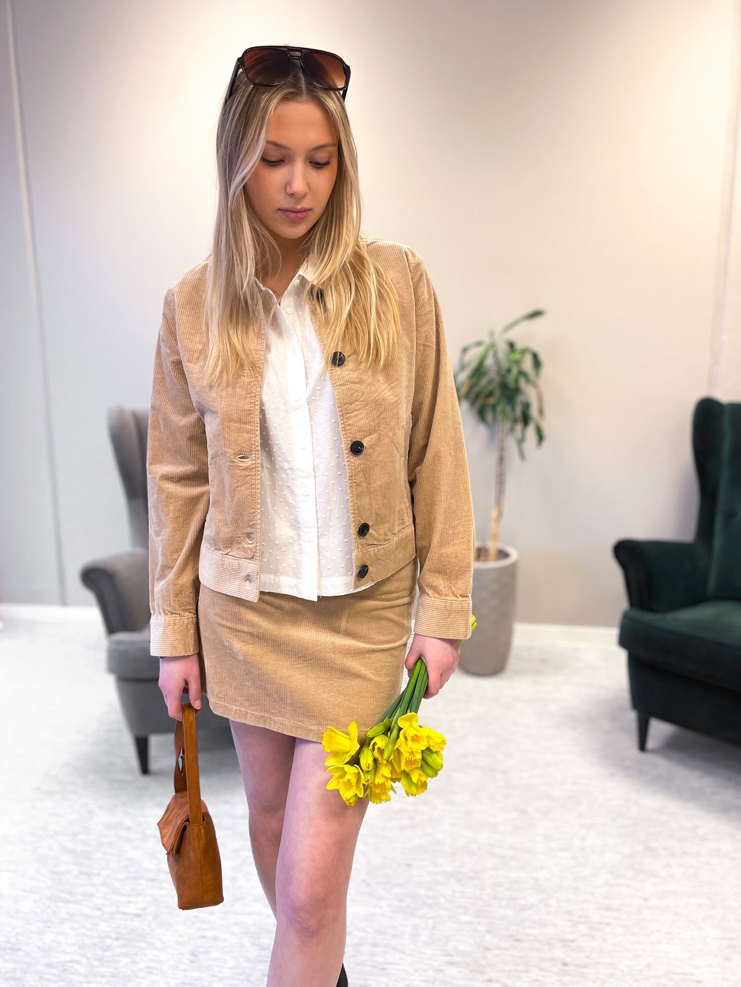 Vakosamettitakki - Beige - 7