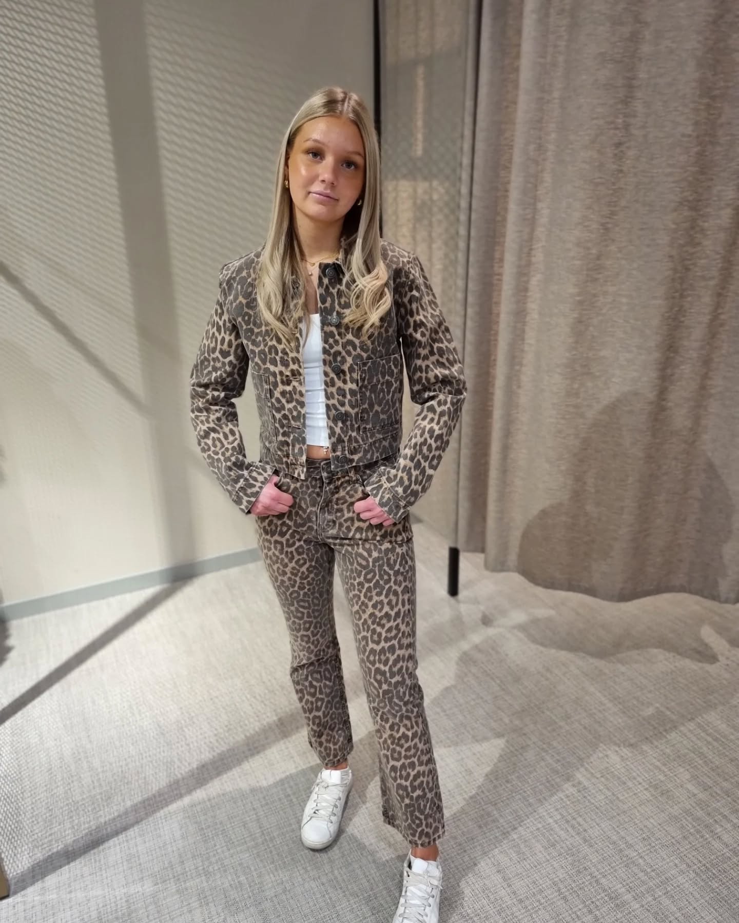 Leopardikuvioinen takki - Beige - 7