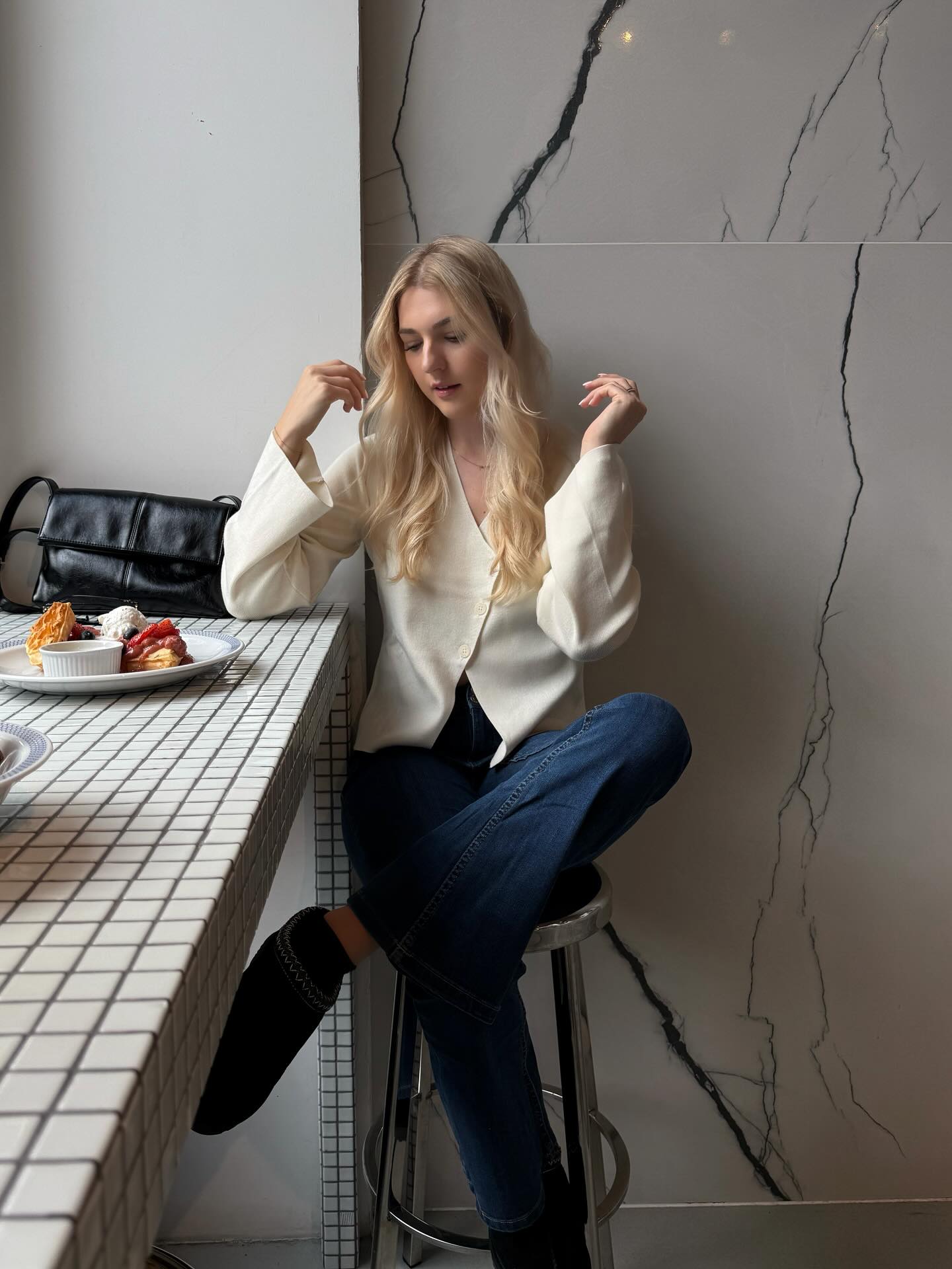 Strikket cardigan - Offwhite - 7
