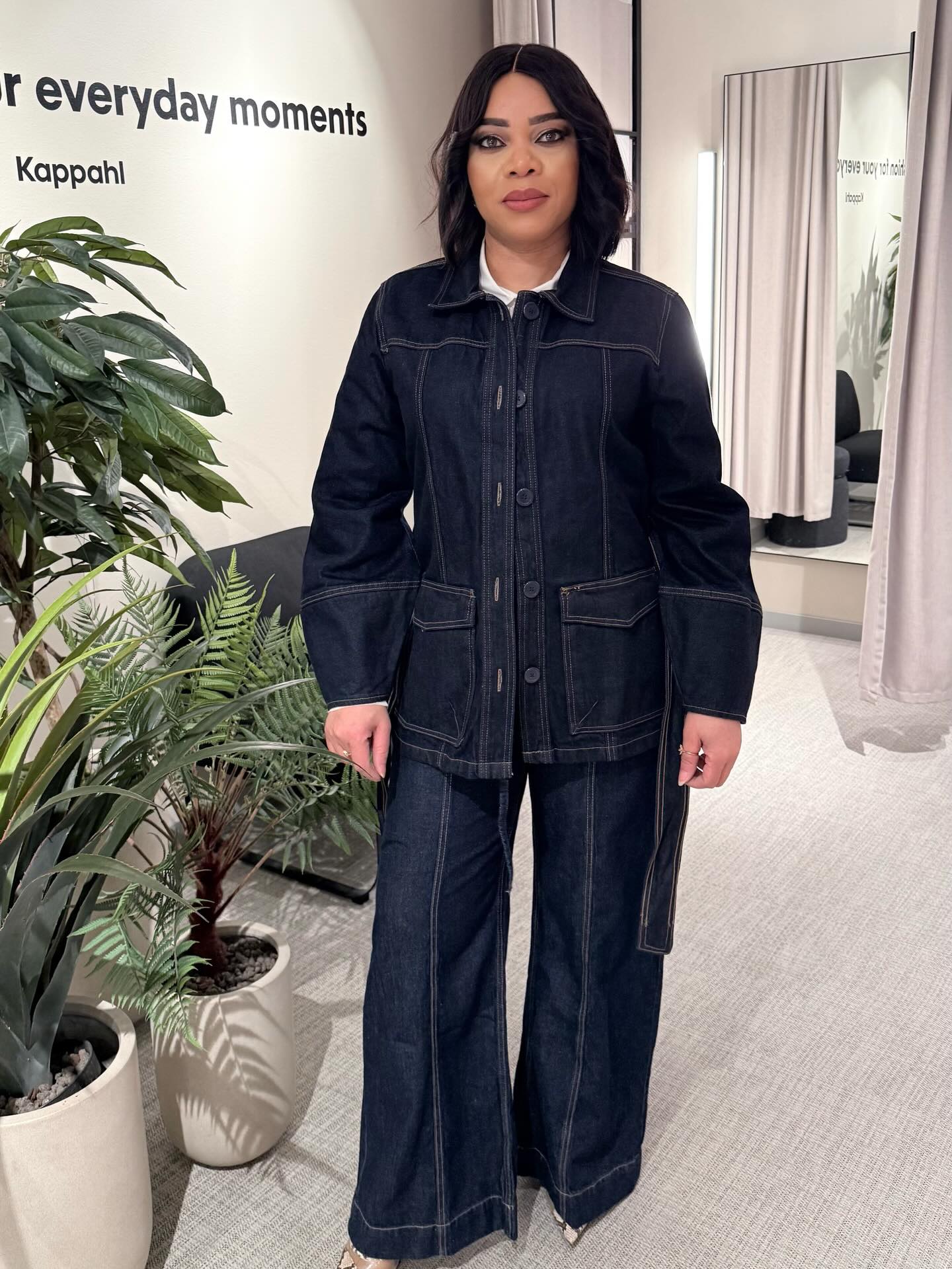 Wide jeans High waist - Mørk denim - 7