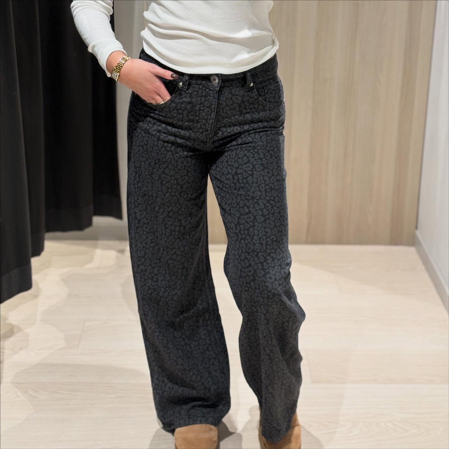 Dżinsy wide high waist - Szary - 8